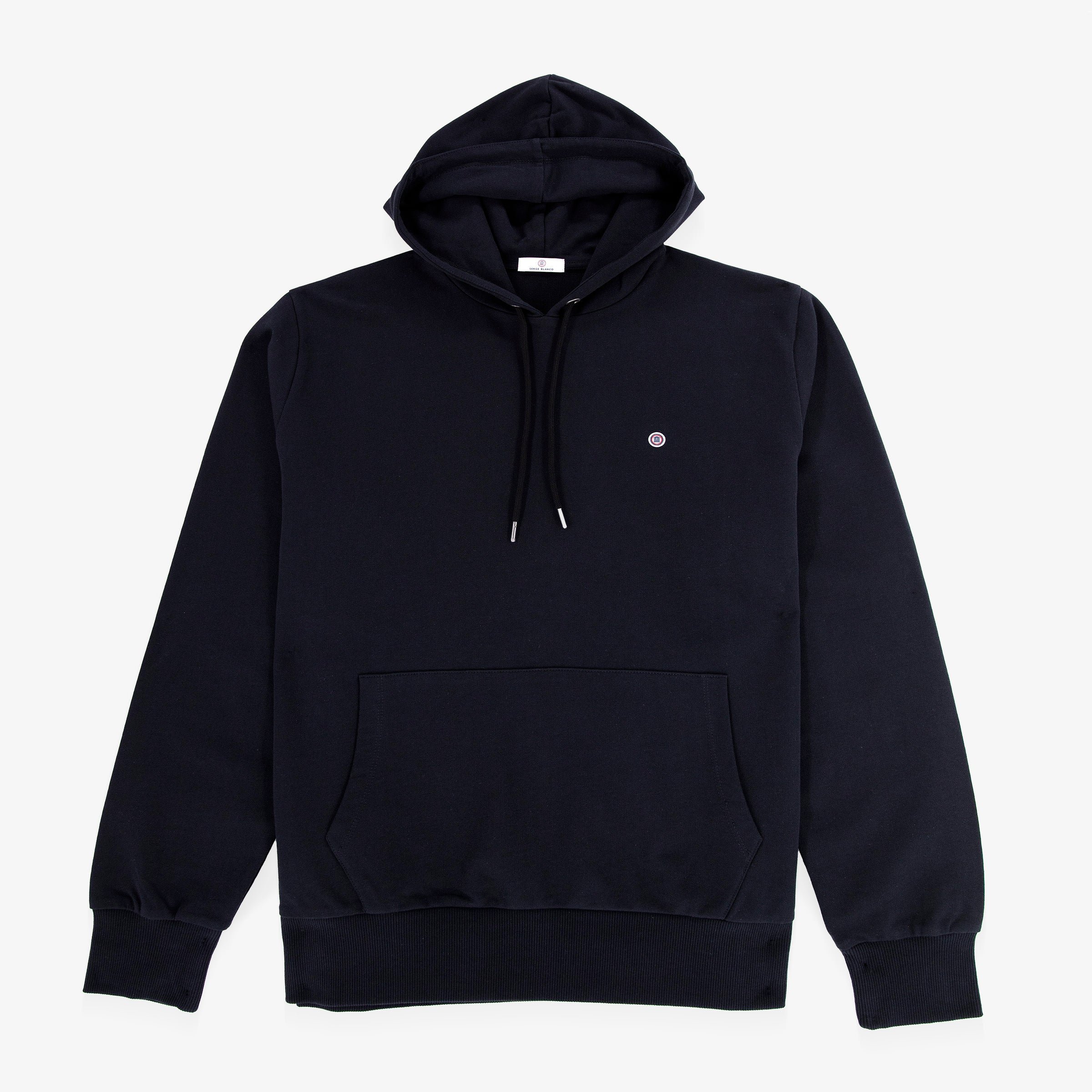 Black brushed fleece Singap hoodie SERGE BLANCO Black
