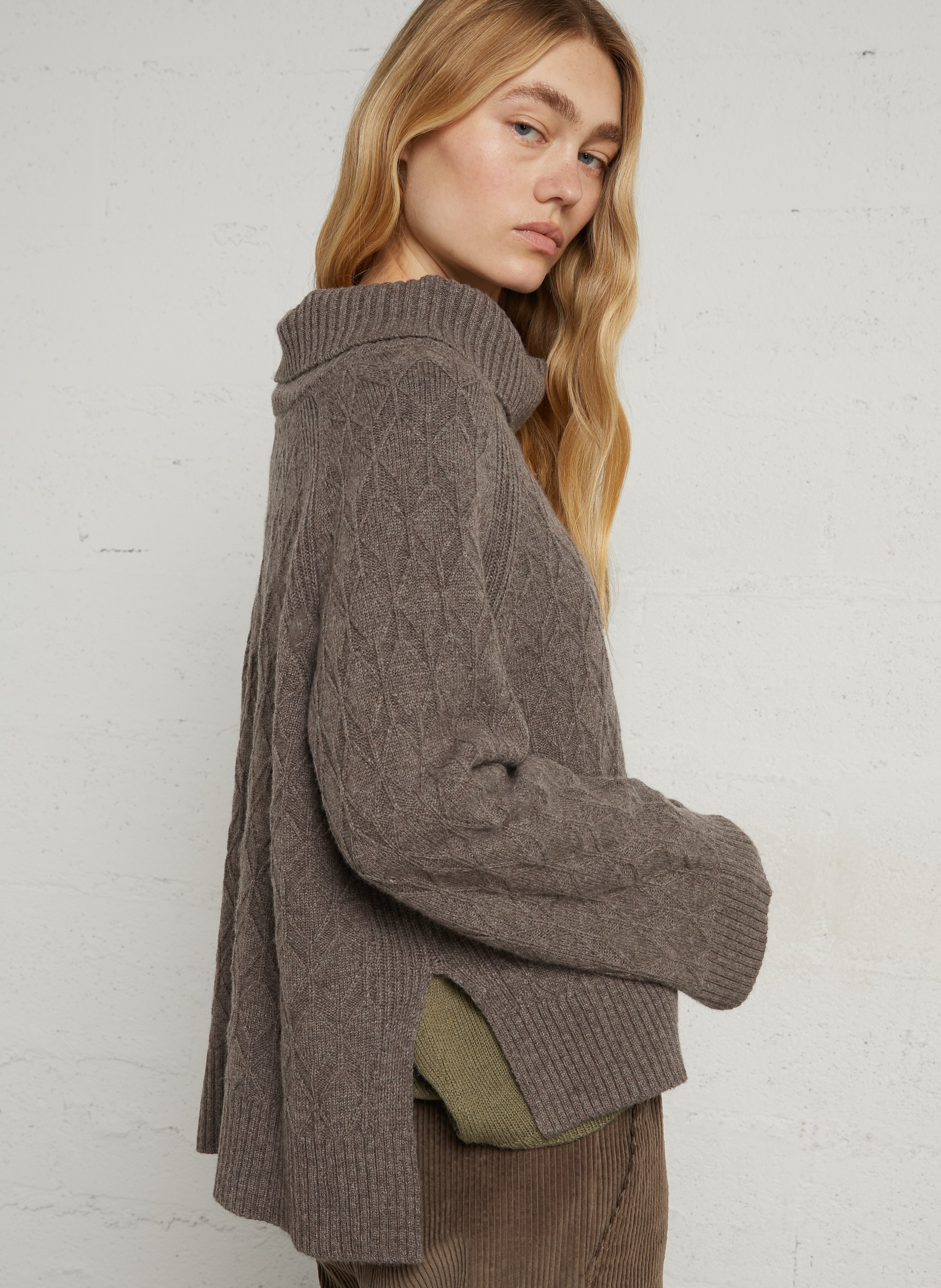 Oversized trui van wol en kasjmier RUE DE TOKYO Bruin