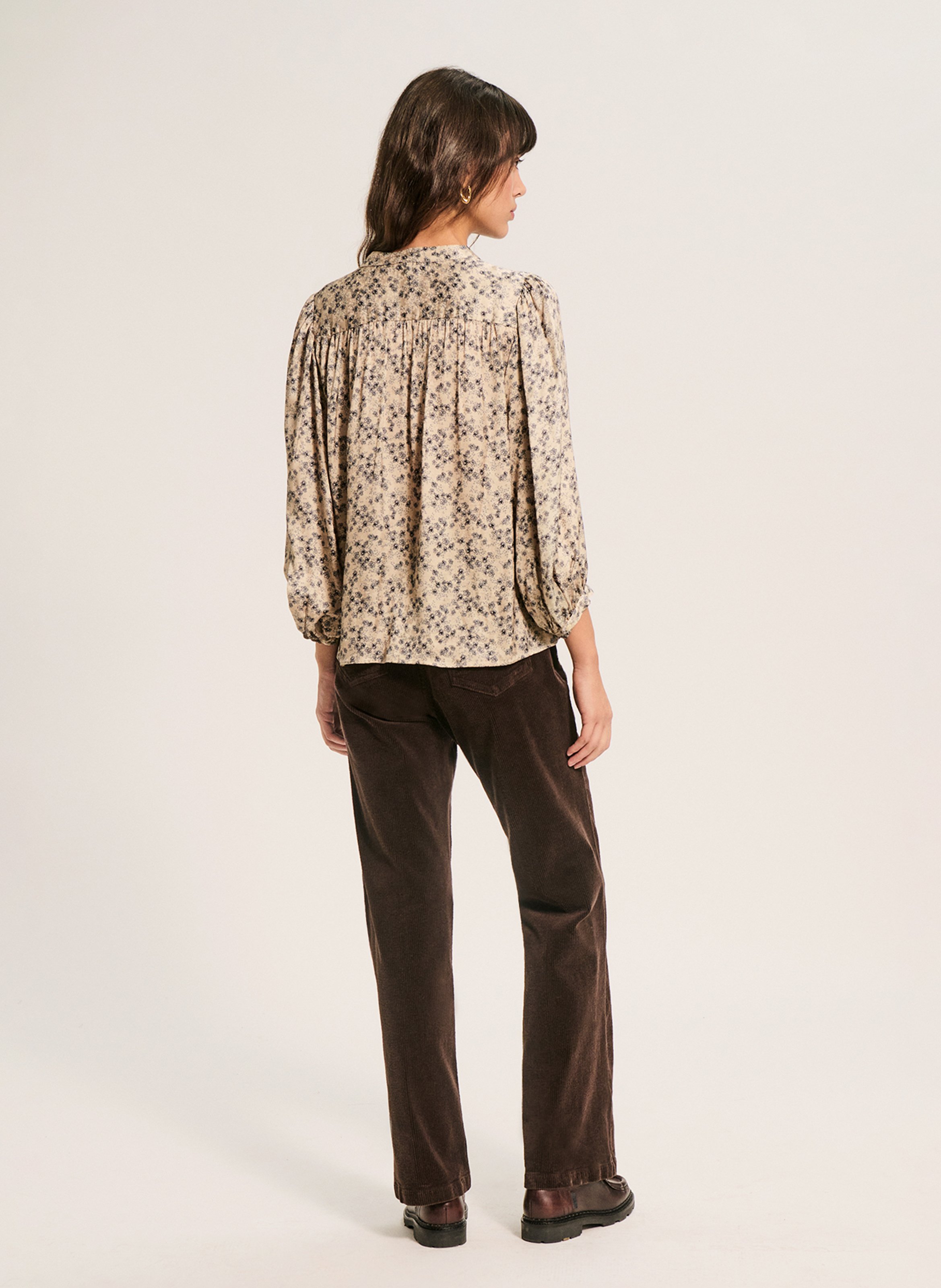 Chemise ample imprimée PABLO Beige