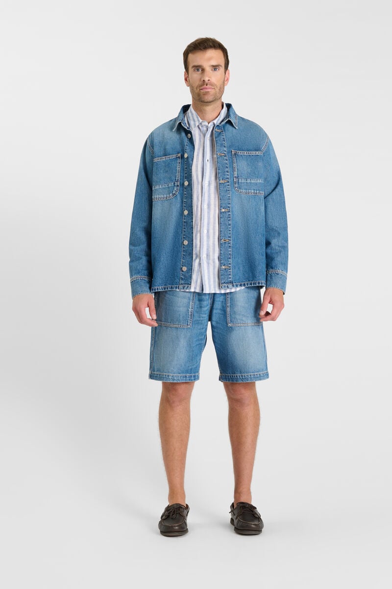 Button-up denim shirt LE TEMPS DES CERISES Blue
