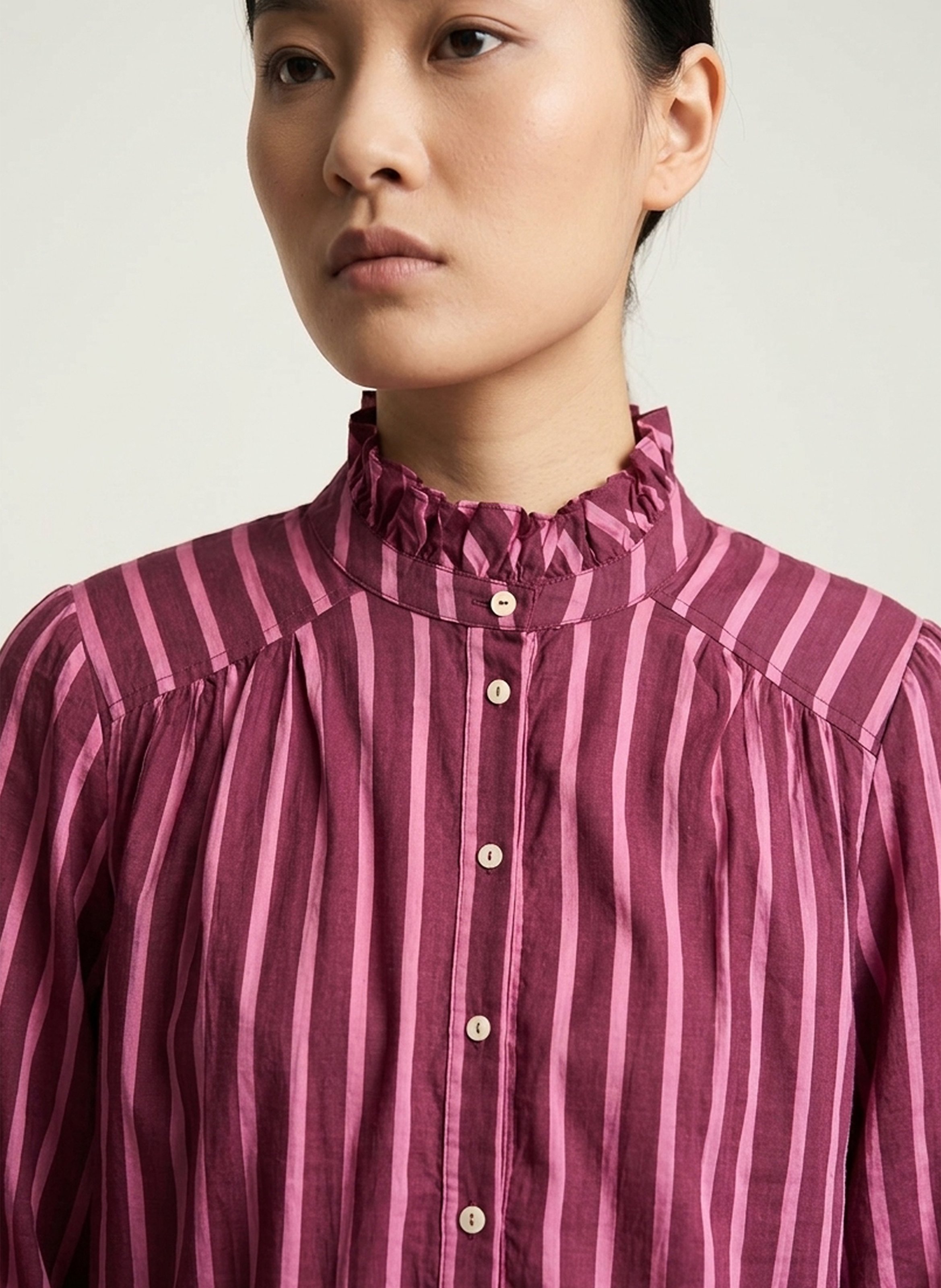 Chemise oversize à rayures en coton KOOKAI Rose