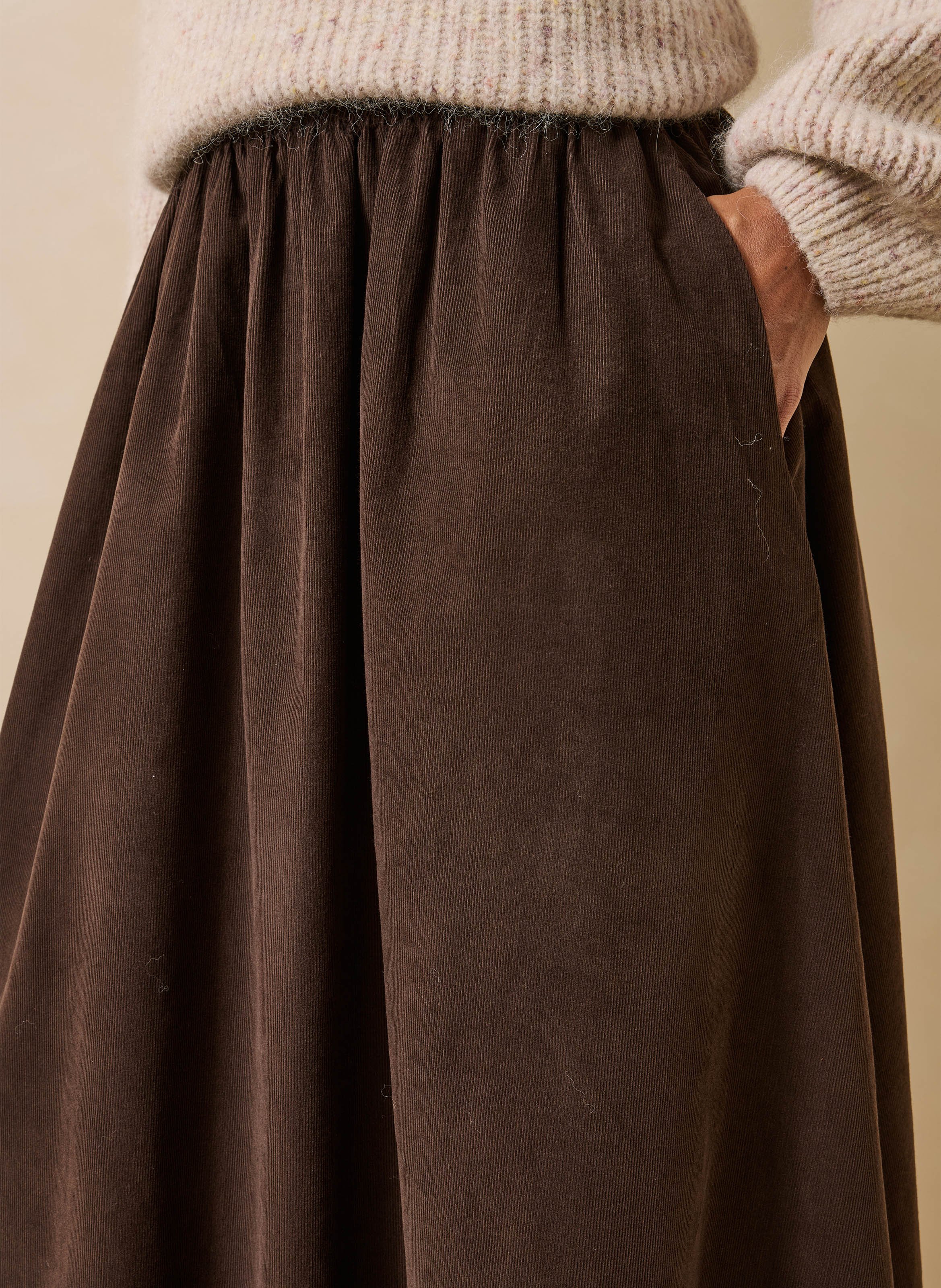 Flared midi cotton skirt | Brown LA FEE MARABOUTEE Women