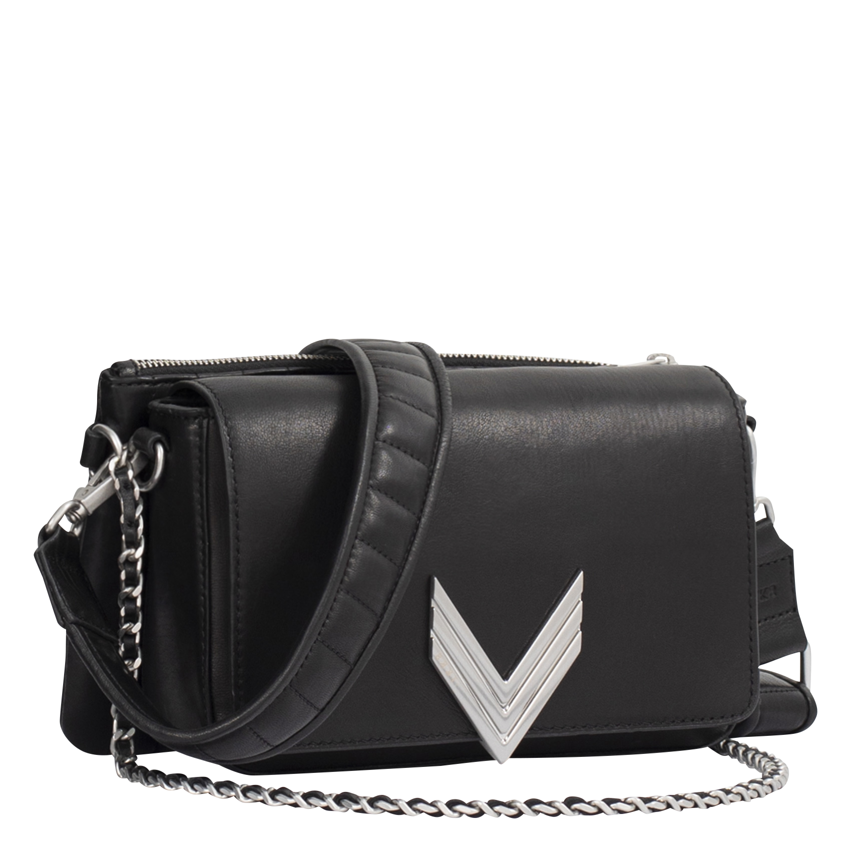 Leather shoulder bag IKKS Black