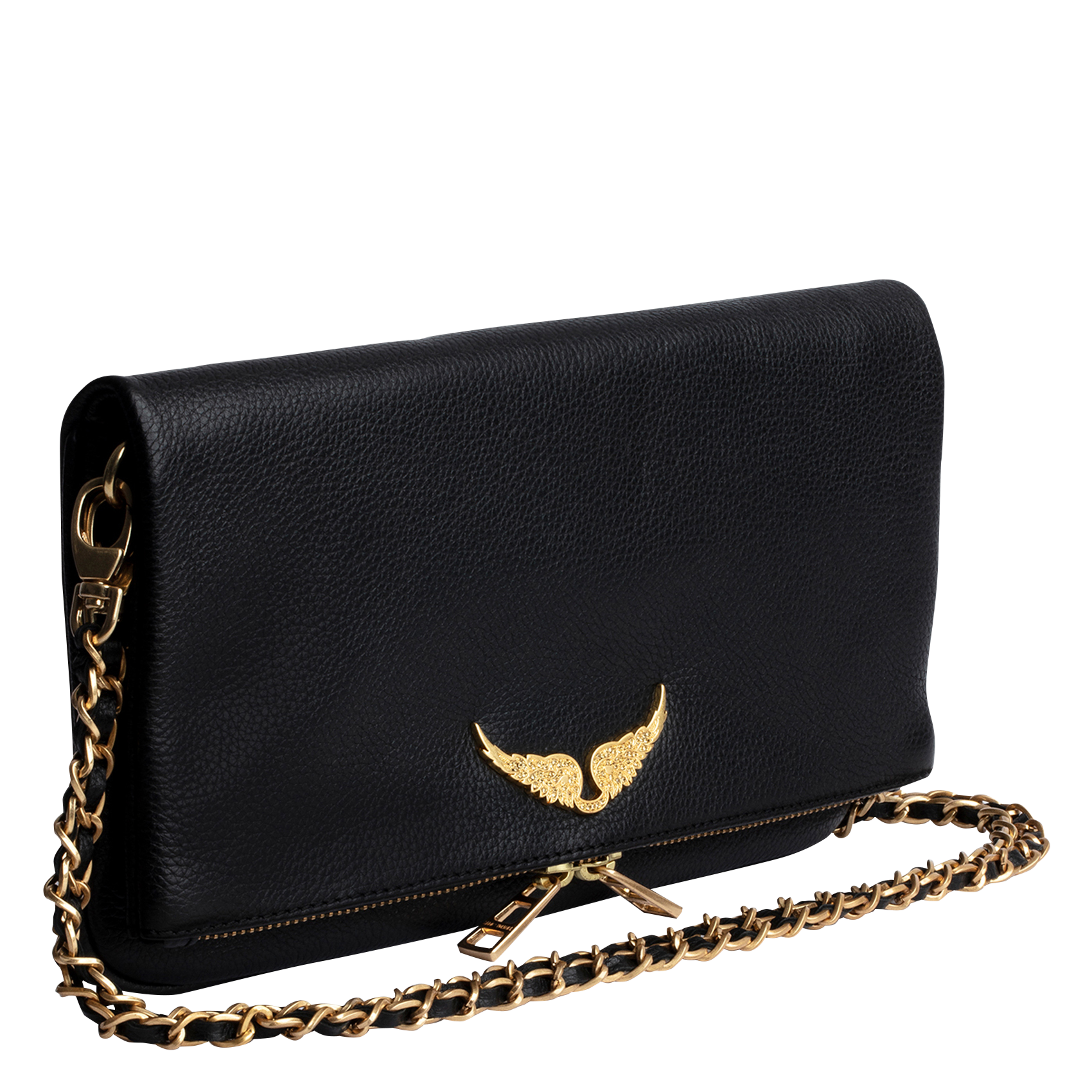 Pochette in pelle con catene in metallo ZADIG&VOLTAIRE Nero