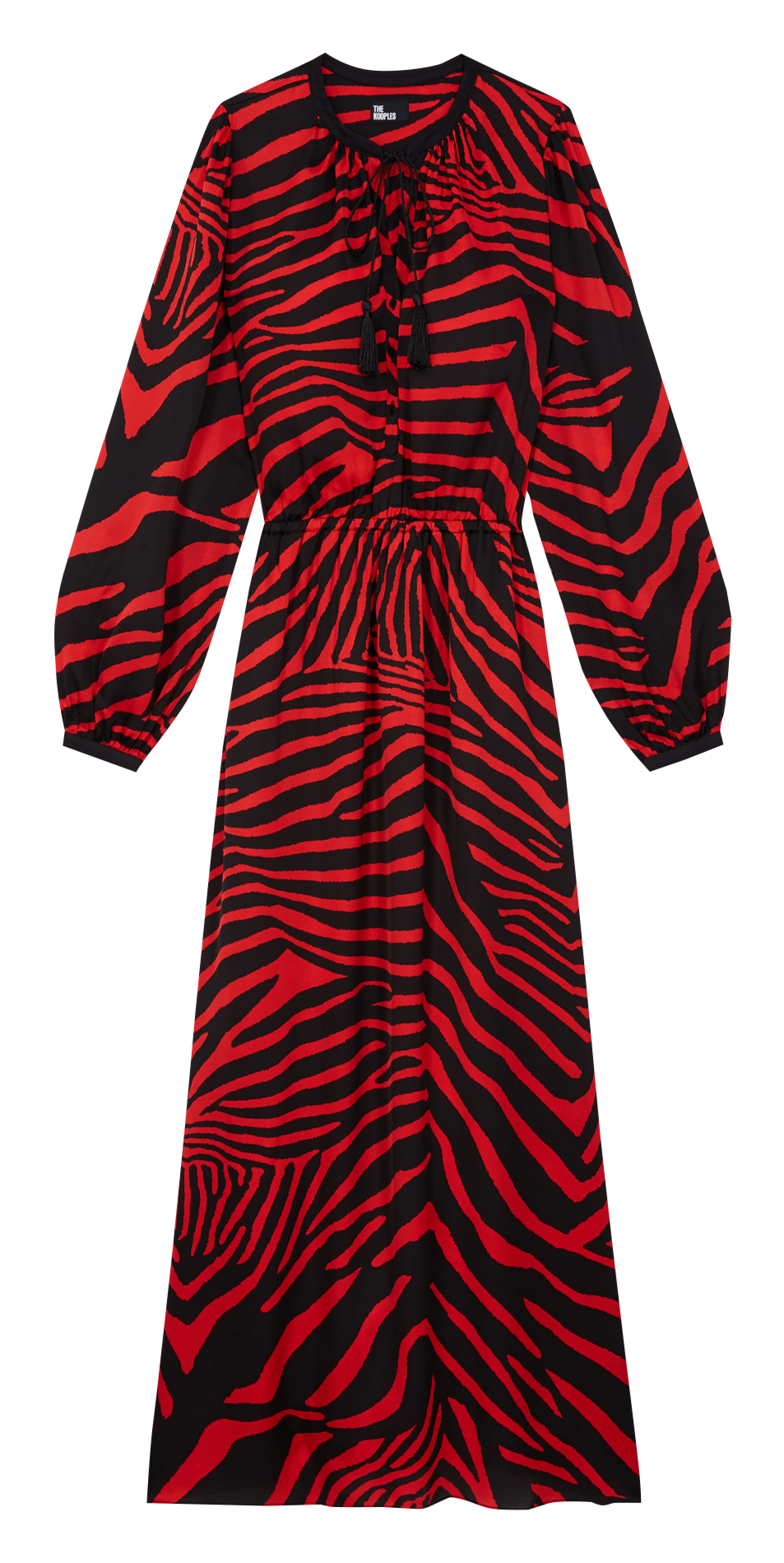 Robe longue col V imprimée  THE KOOPLES Rouge