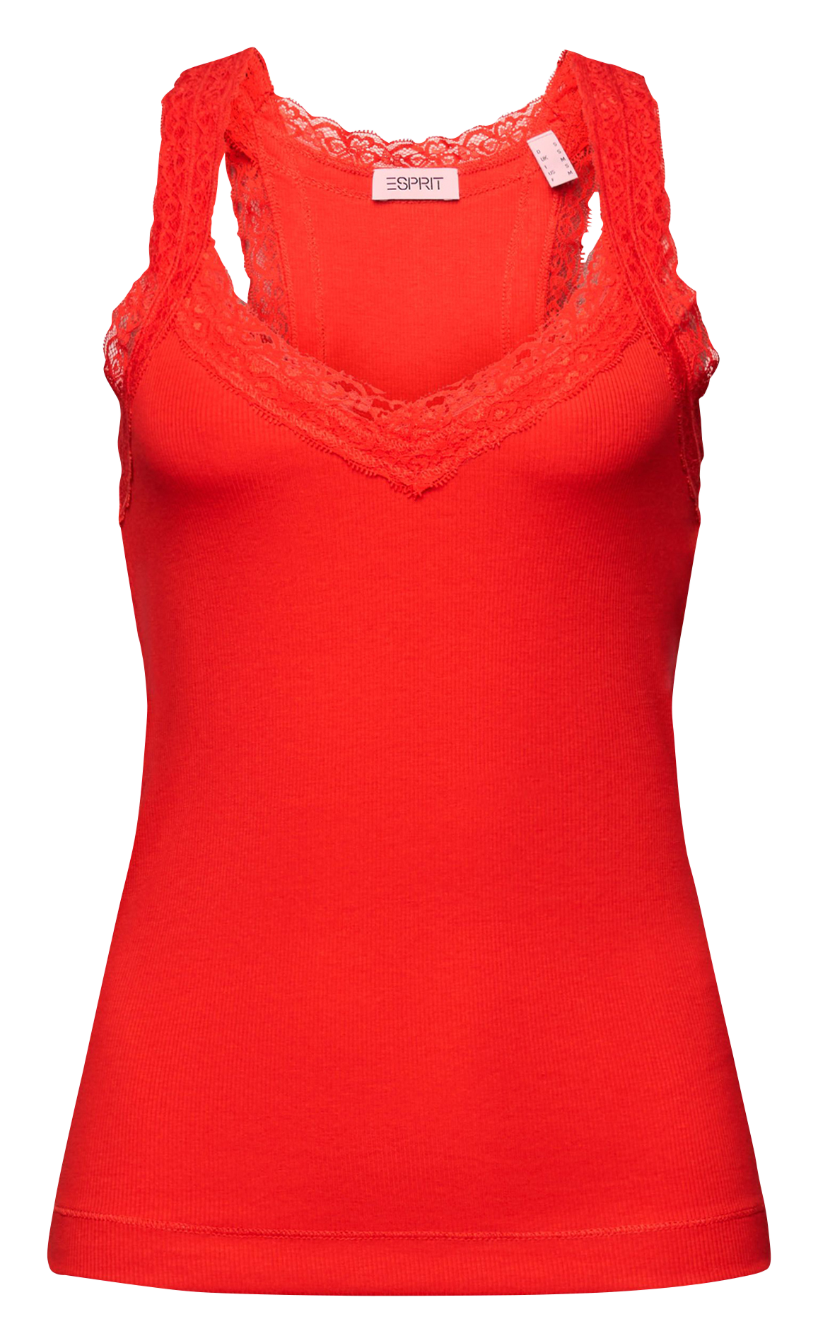 Straight V-neck cotton-blend top ESPRIT Red