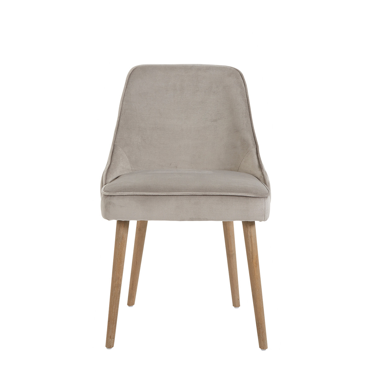 Beige velvet chair BLANC D'IVOIRE Beige