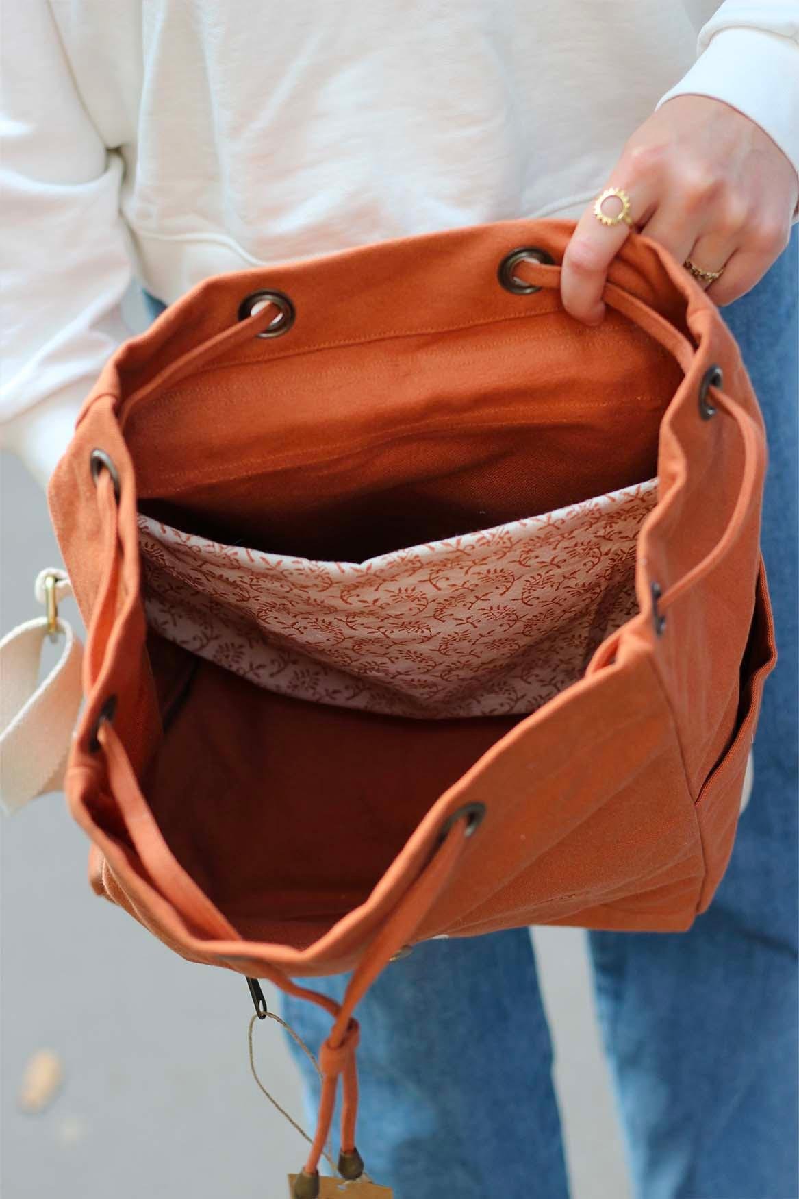 Cotton backpack Orange