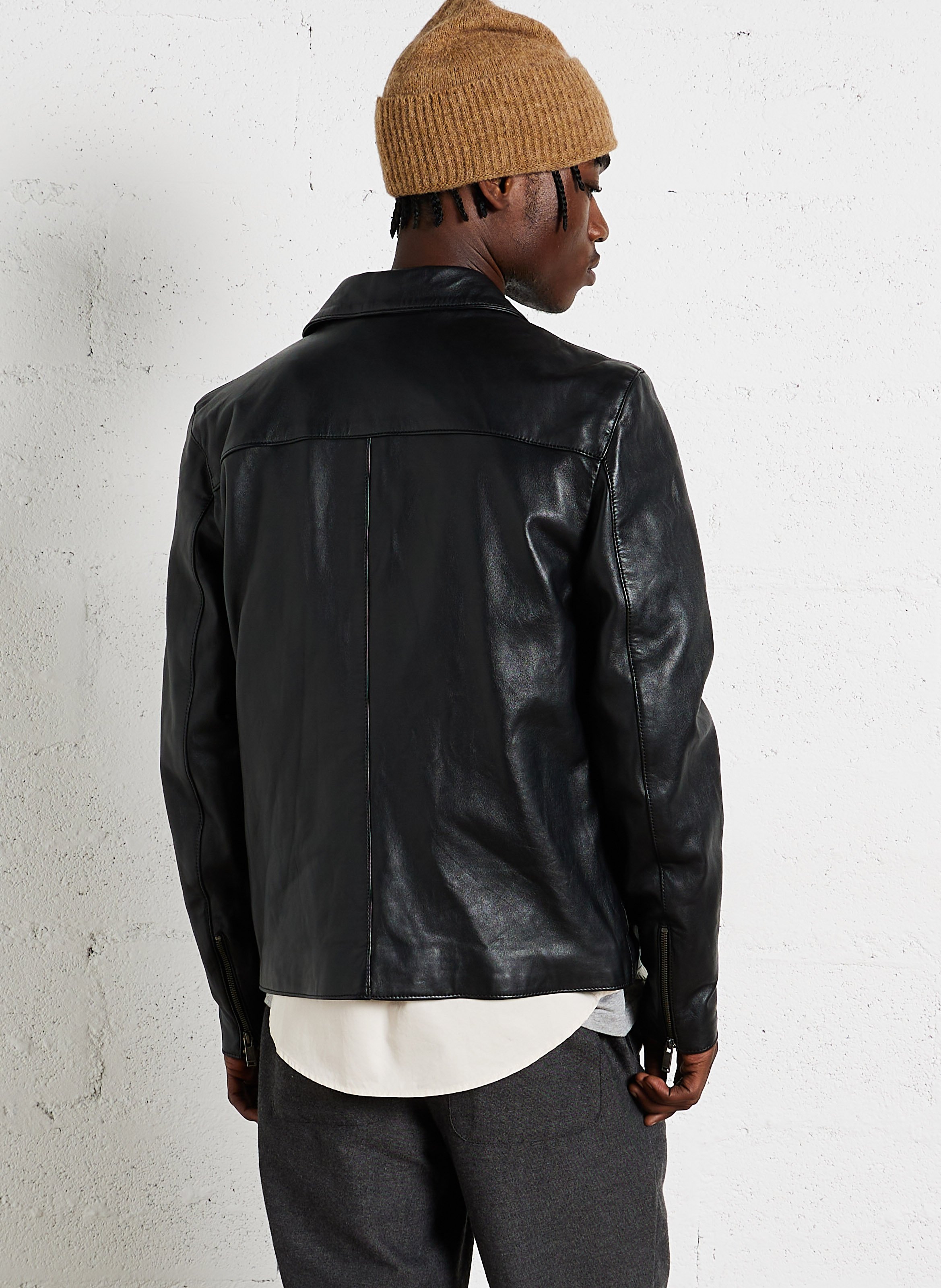 Fes short leather jacket Noir Chevignon - Men AAHCLC002