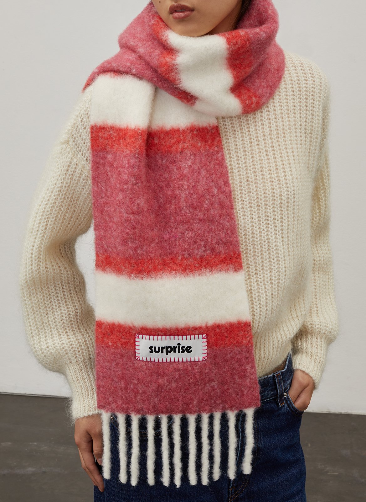 Echarpe à rayures SURPRISE Rose