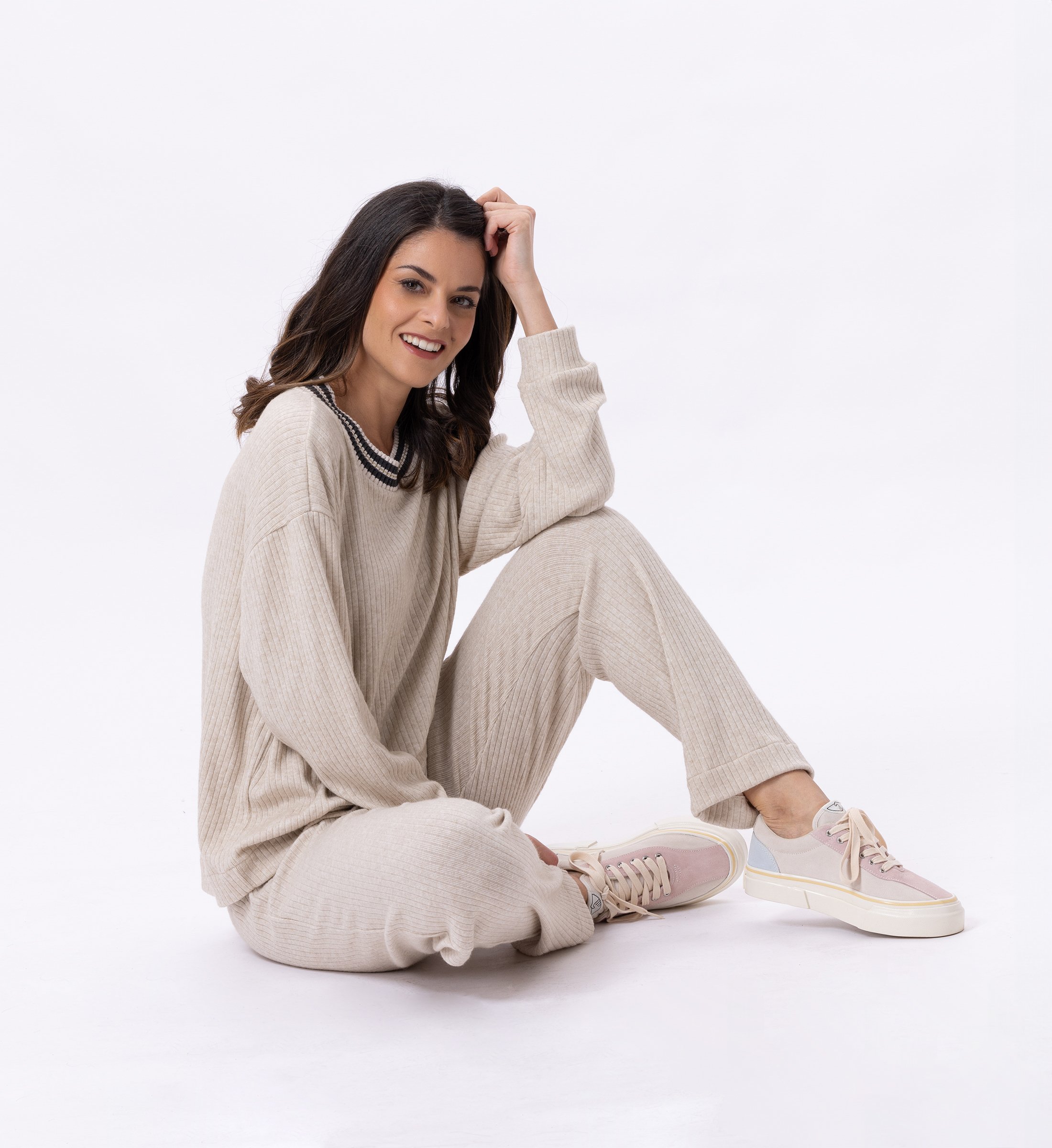 Knitted jogging pants LE CHAT Beige