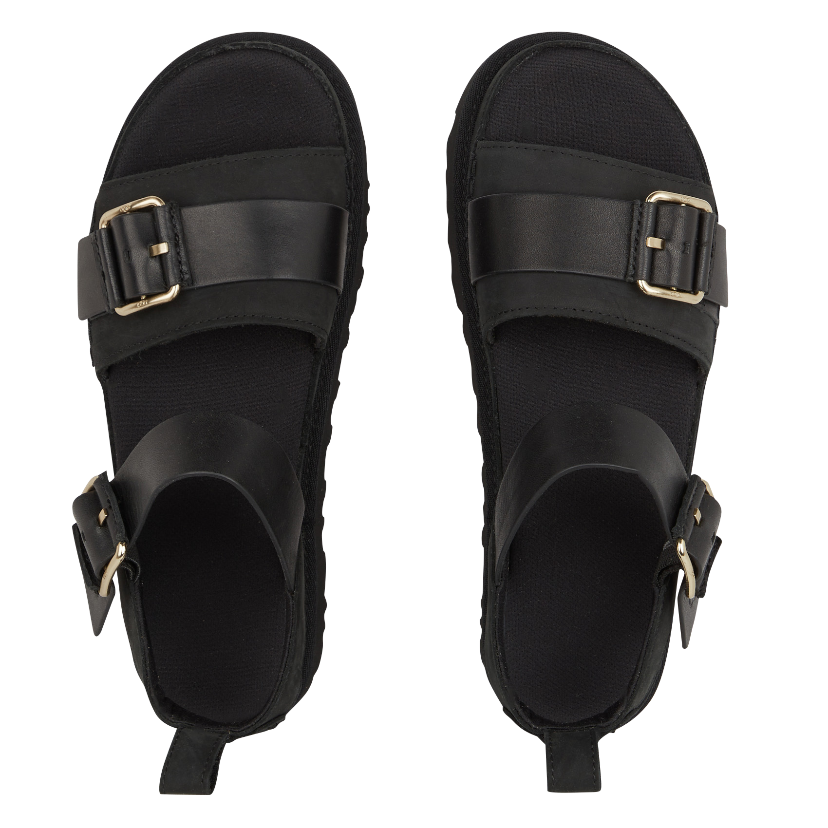 Aouda flat leather sandals UGG Black