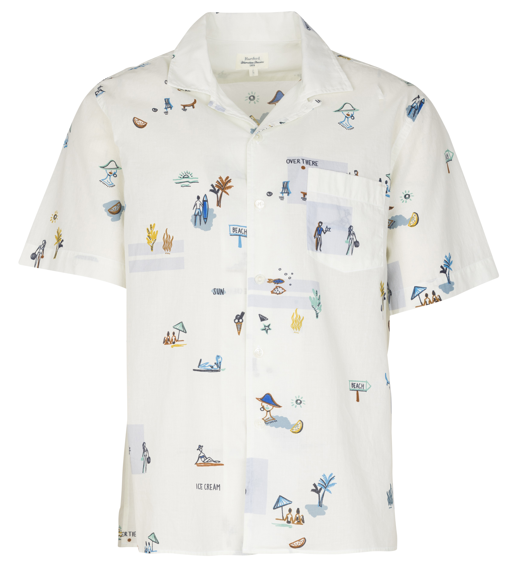 Straight printed cotton shirt HARTFORD Beige