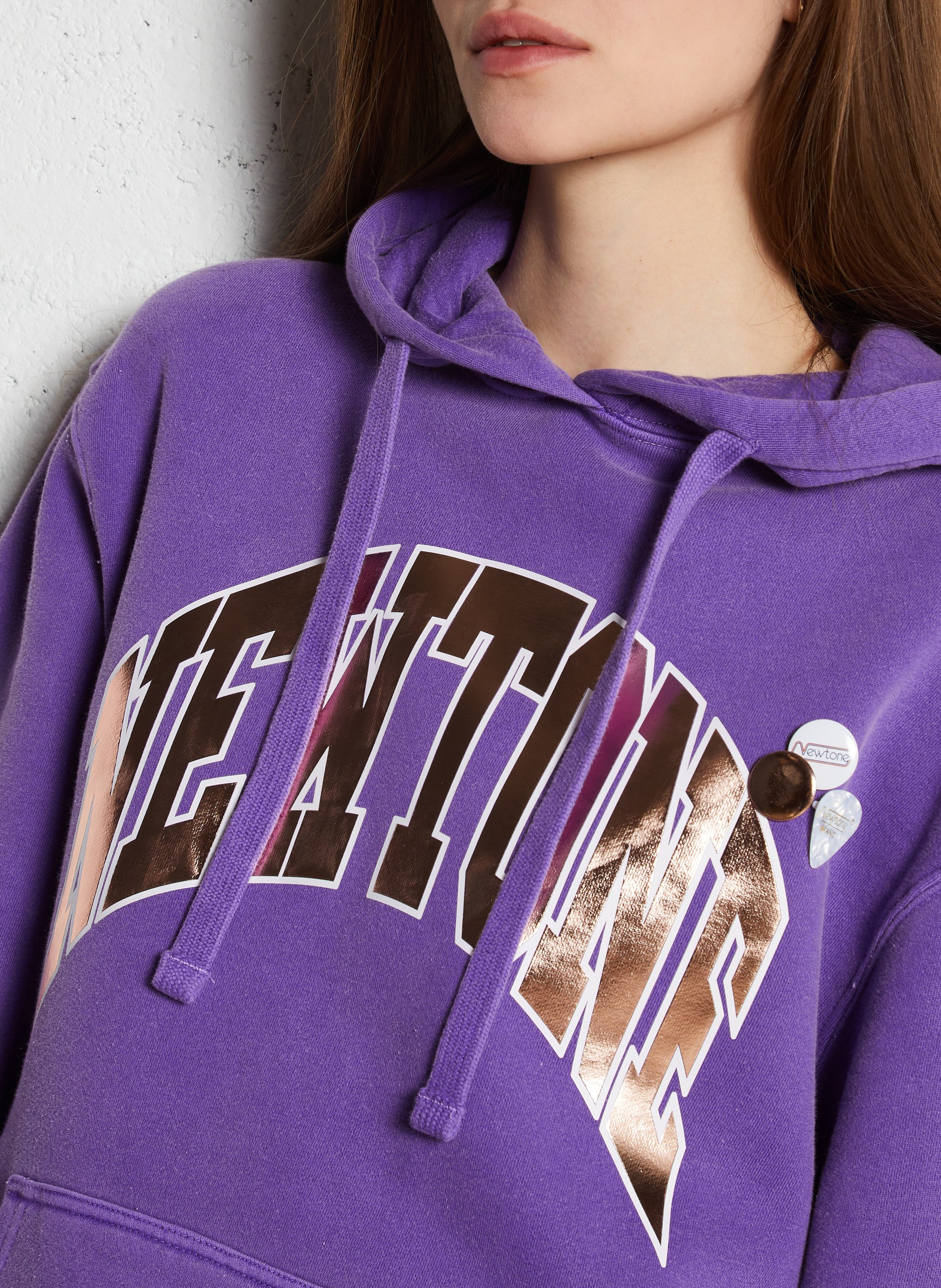 Printed sweatshirt with hood NEWTONE Purple