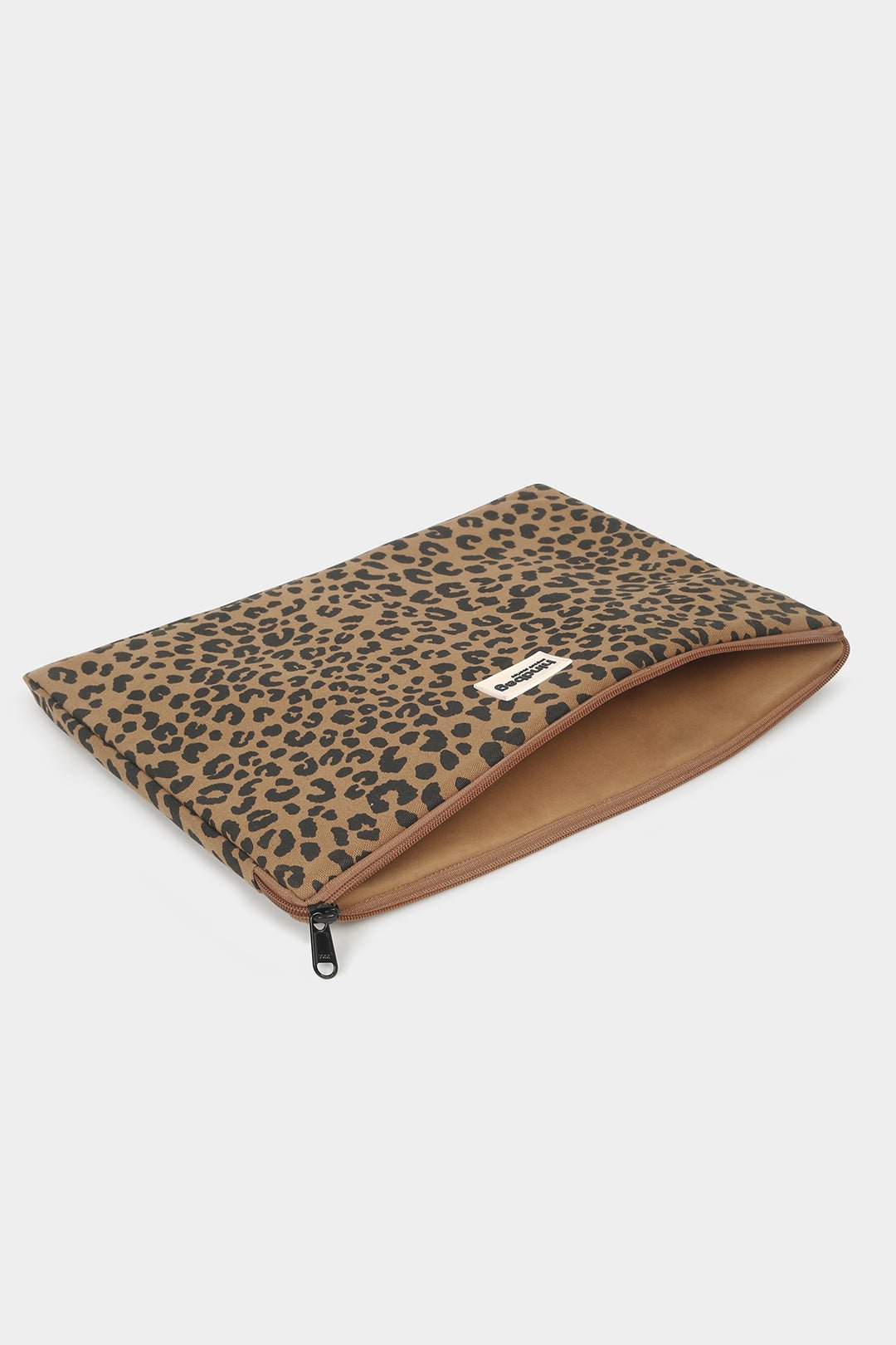 Cotton laptop sleeve with shock-absorbing foam HINDBAG Brown