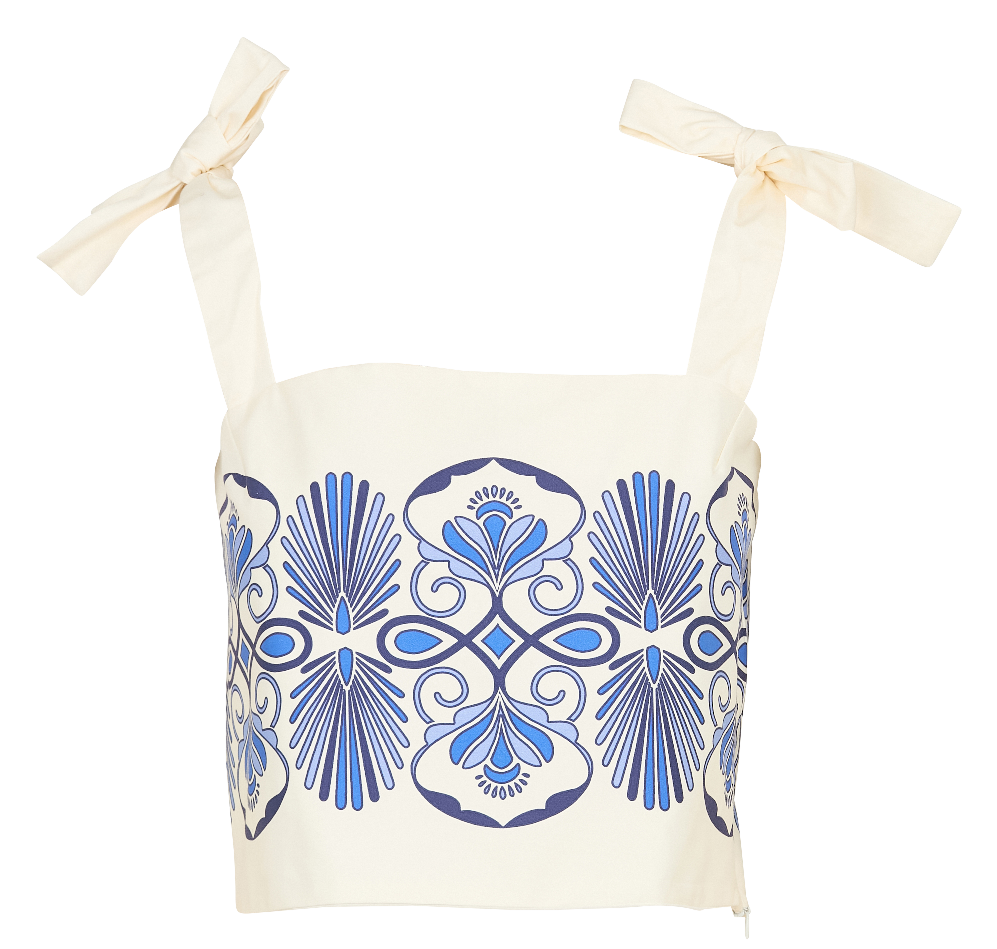 Top court imprimé en coton SOPHIE+LUCIE Beige