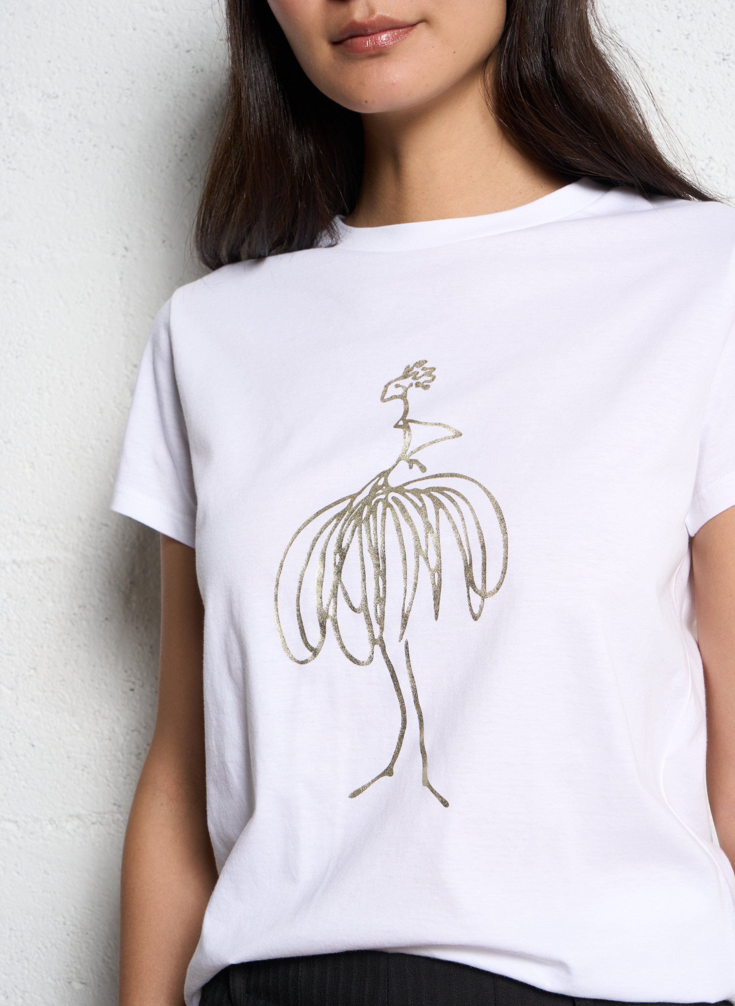 Tee-shirt col rond en coton ONE STEP Blanc