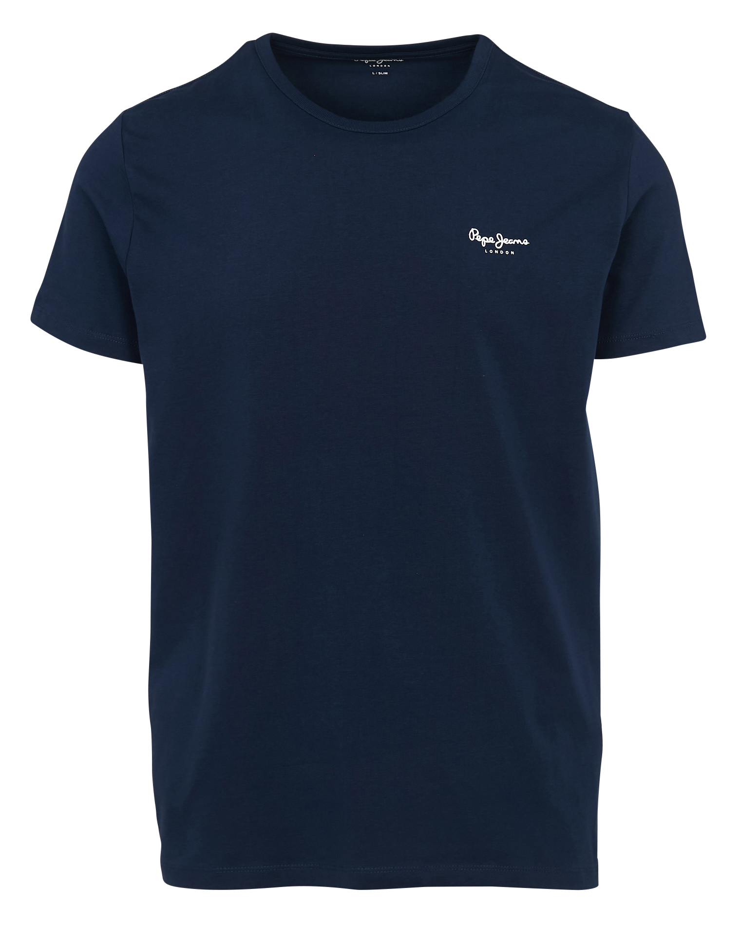 Straight cotton-blend T-shirt PEPE JEANS Blue