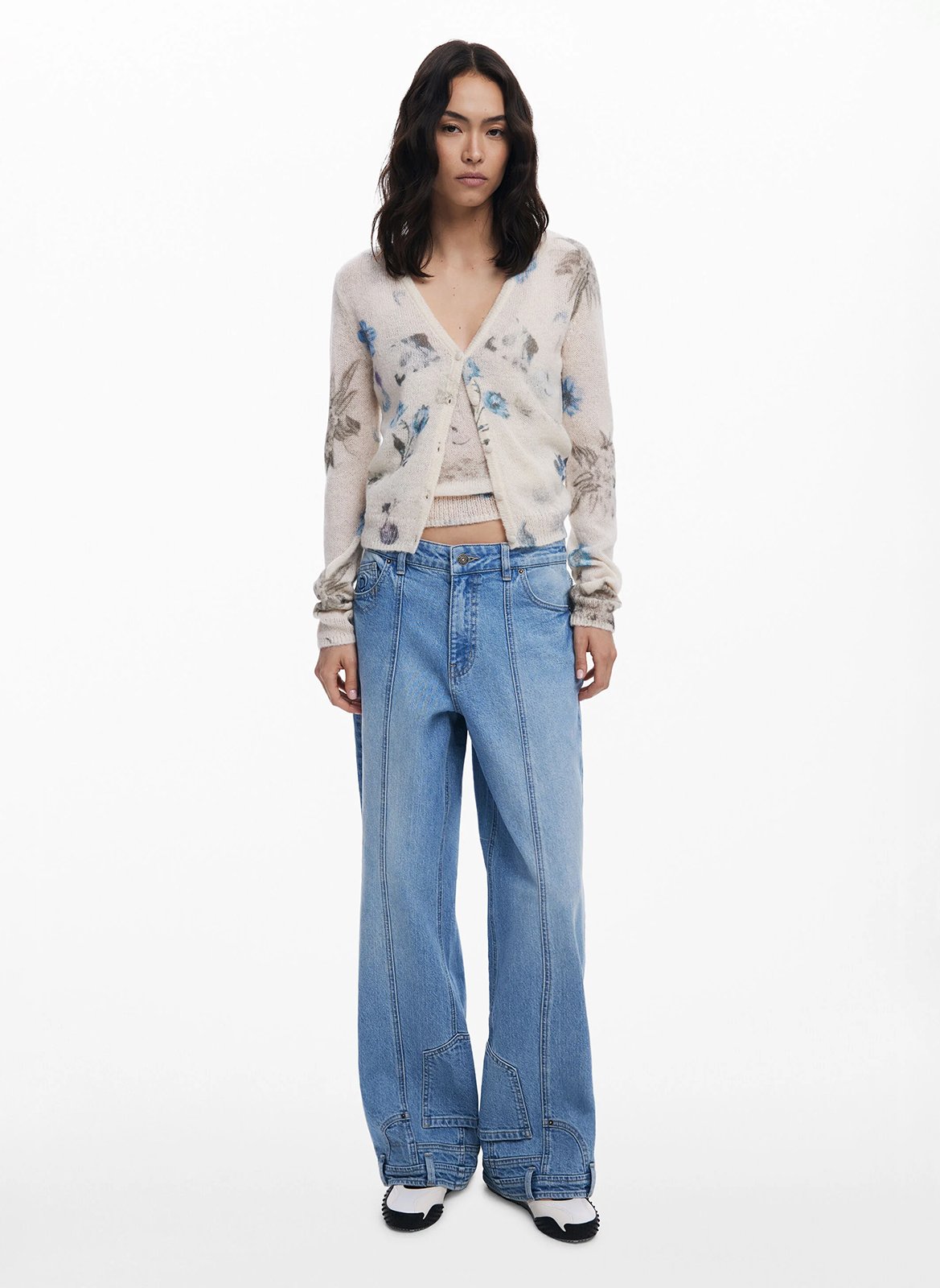 Jean droit en coton mélangé DESIGUAL Bleu