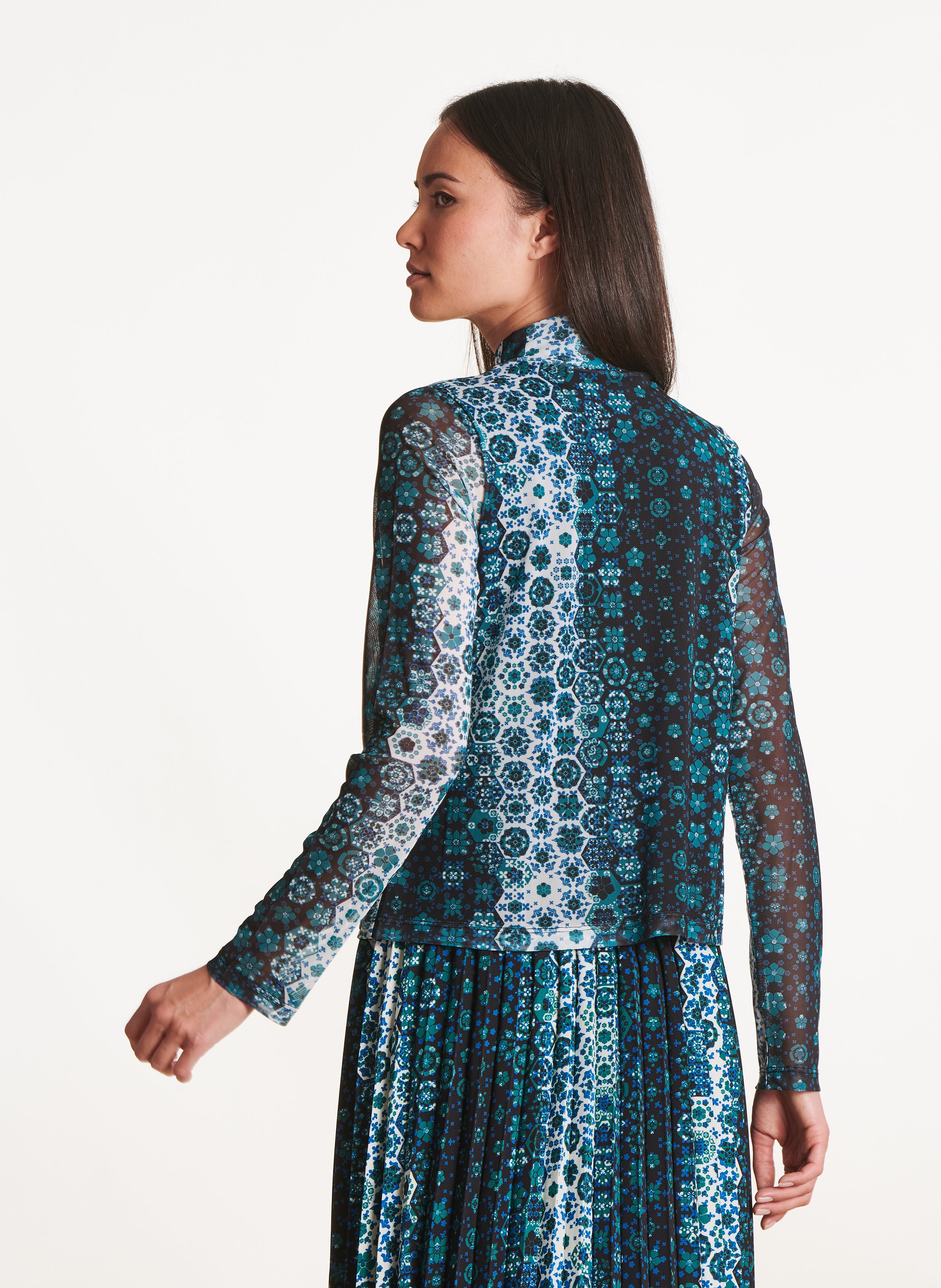 Fitted high neck top LA FEE MARABOUTEE Blue