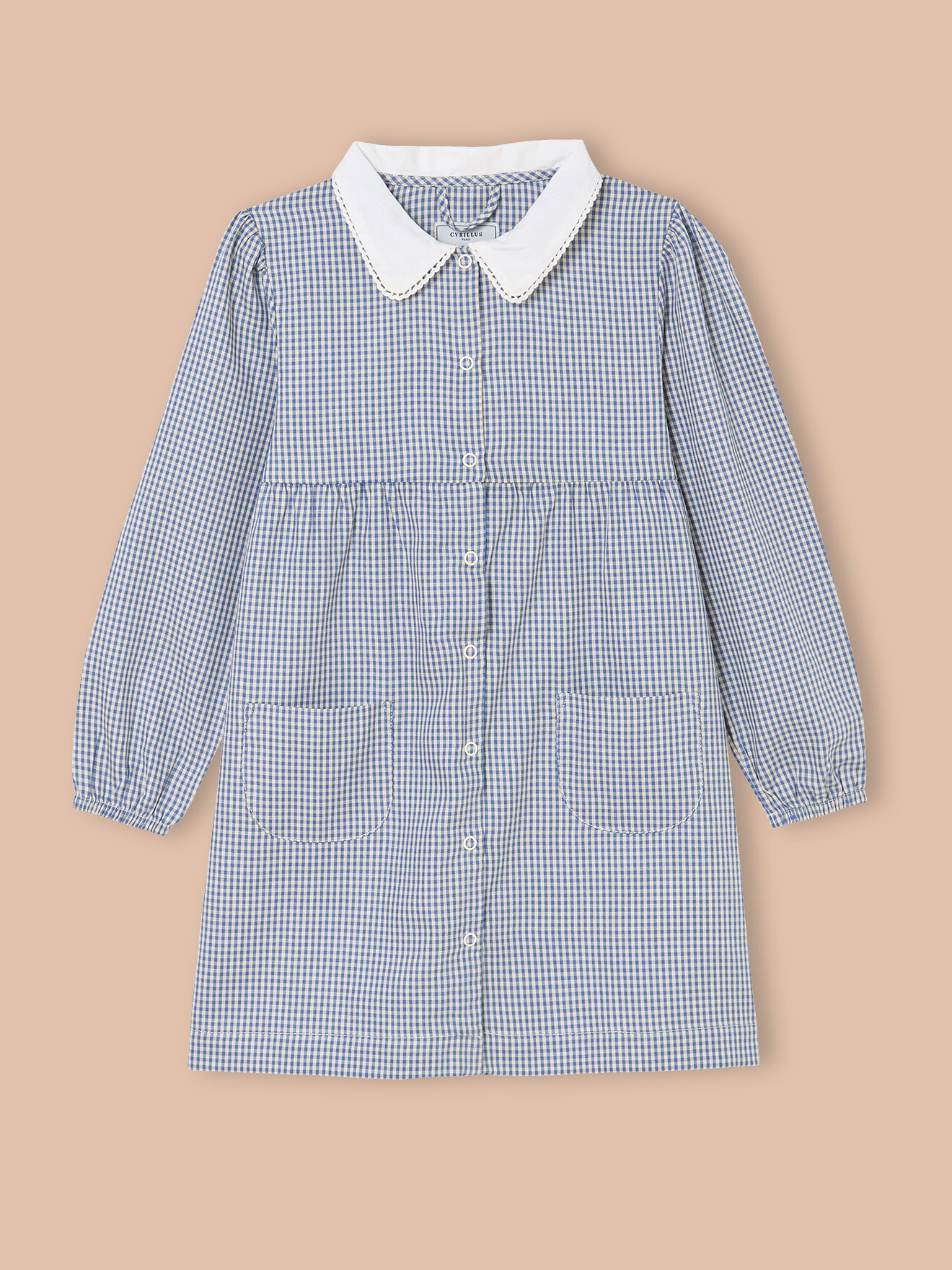Gingham apron CYRILLUS Blue
