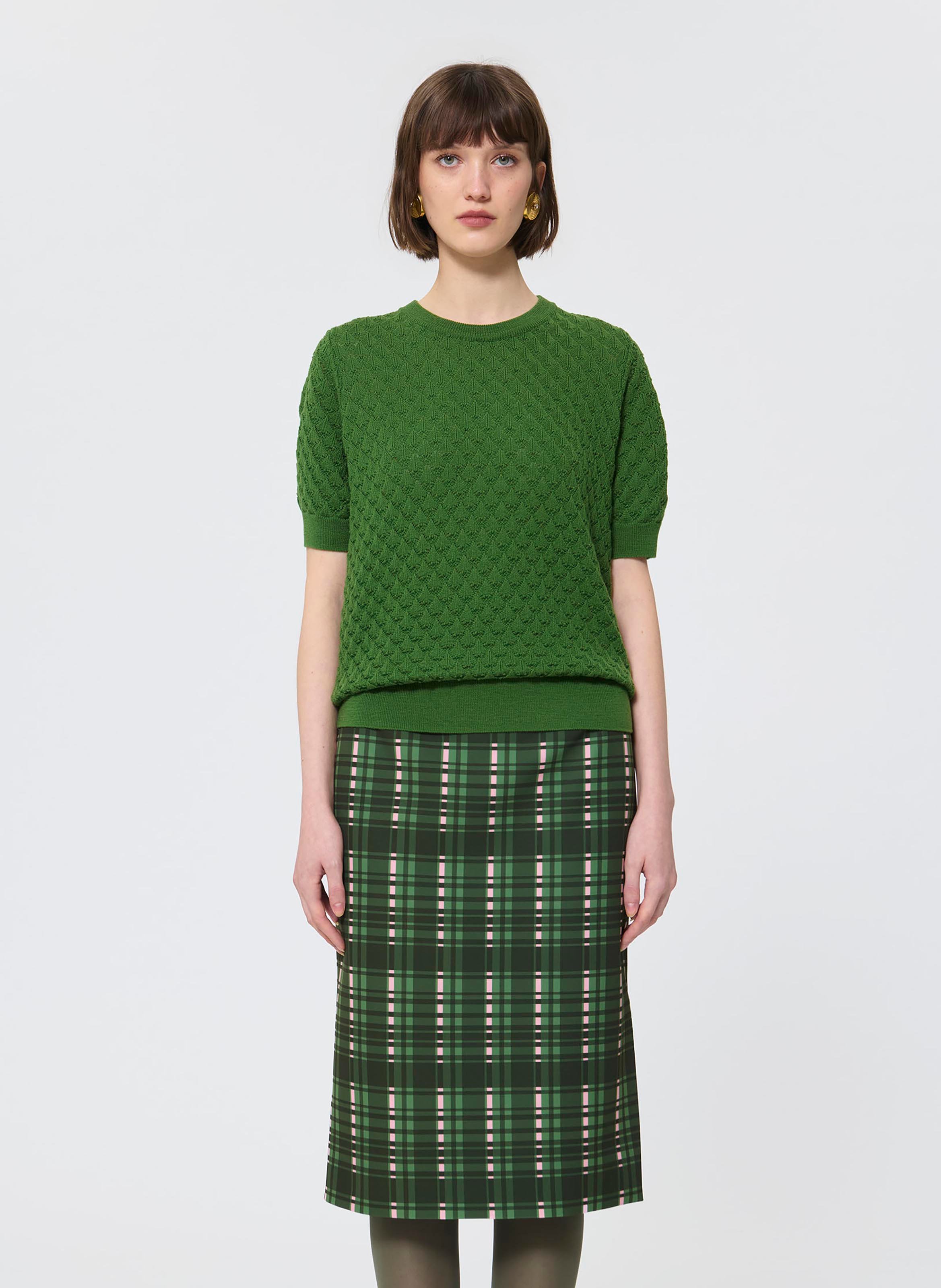 Maglione a maniche corte in maglia fantasia TARA JARMON