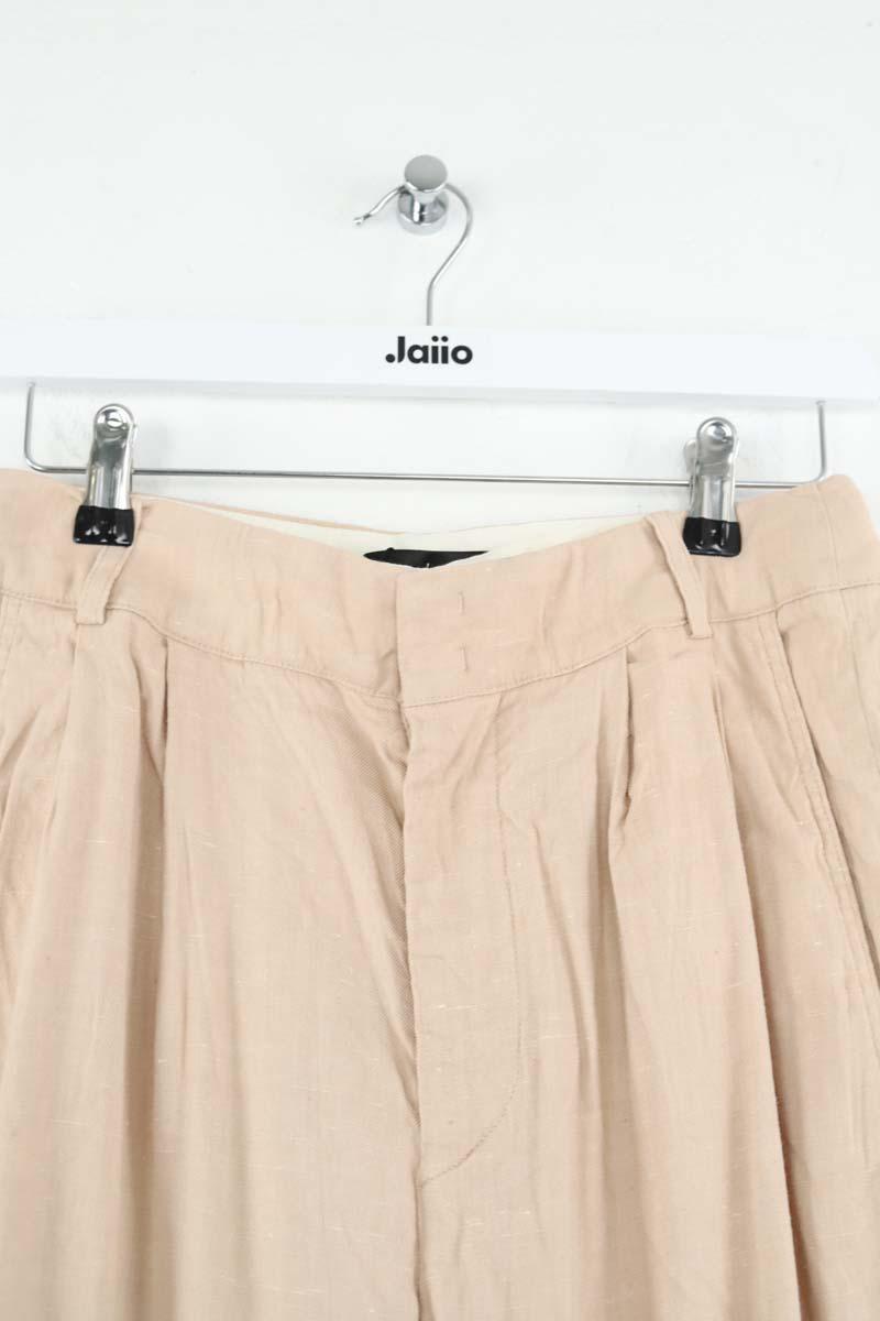 Straight linen trousers ISABEL MARANT - Seconde Main Pink