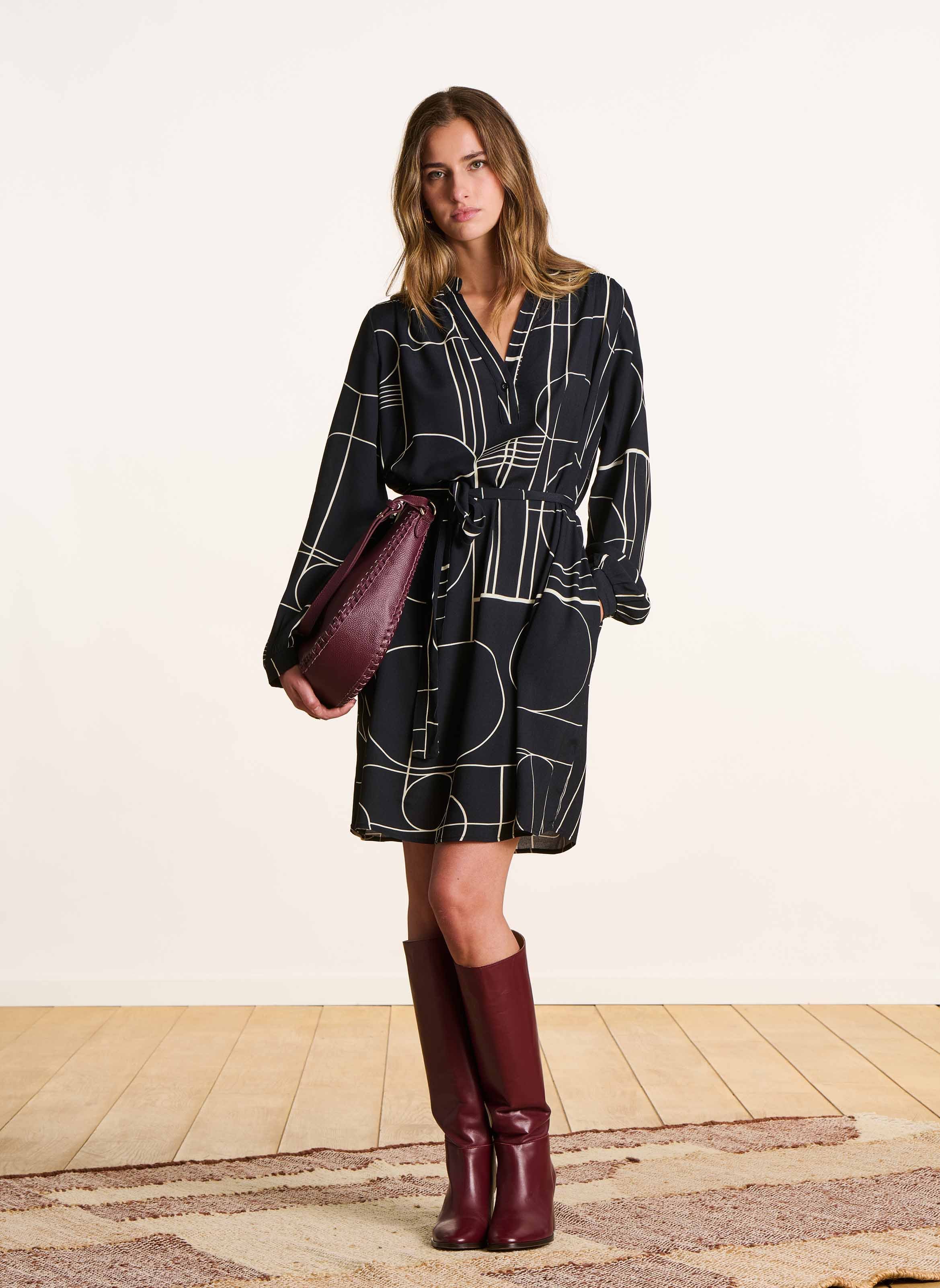 Henley midi dress LA FEE MARABOUTEE Black