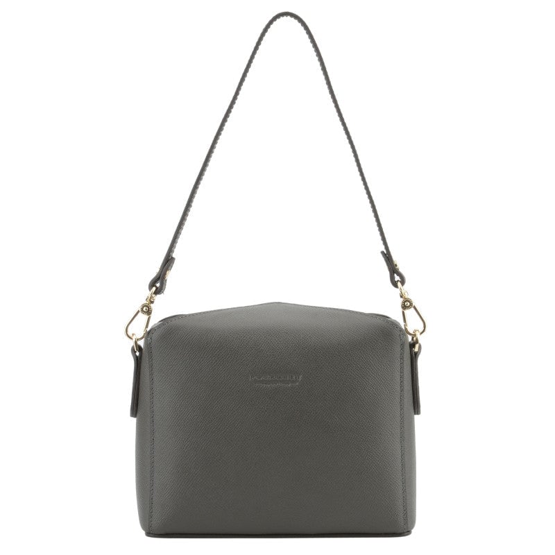 Sac porté épaule - toile enduite garnie cuir de vachette POURCHET Gris