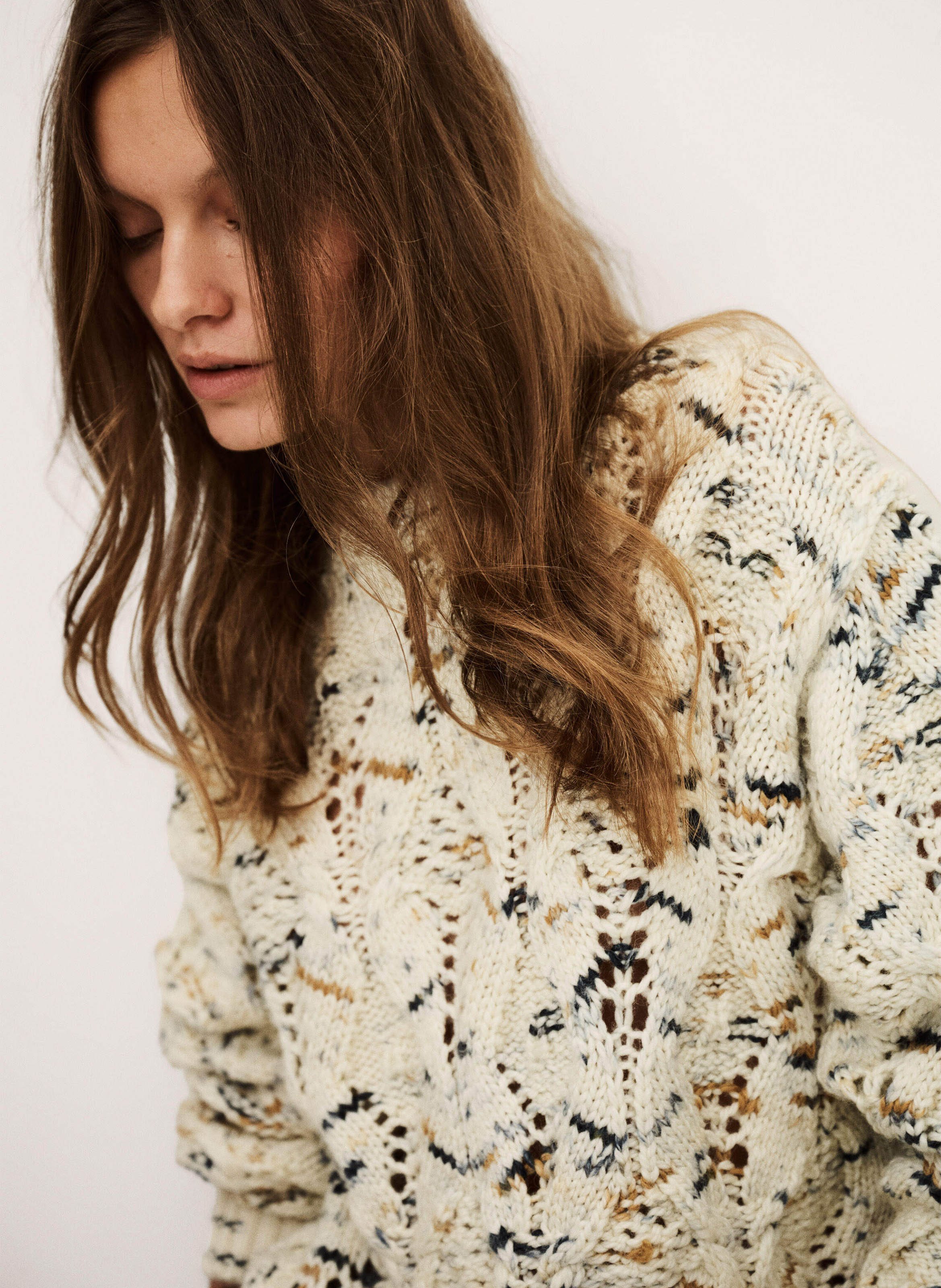 Pull col rond en laine BA&SH Multicolore