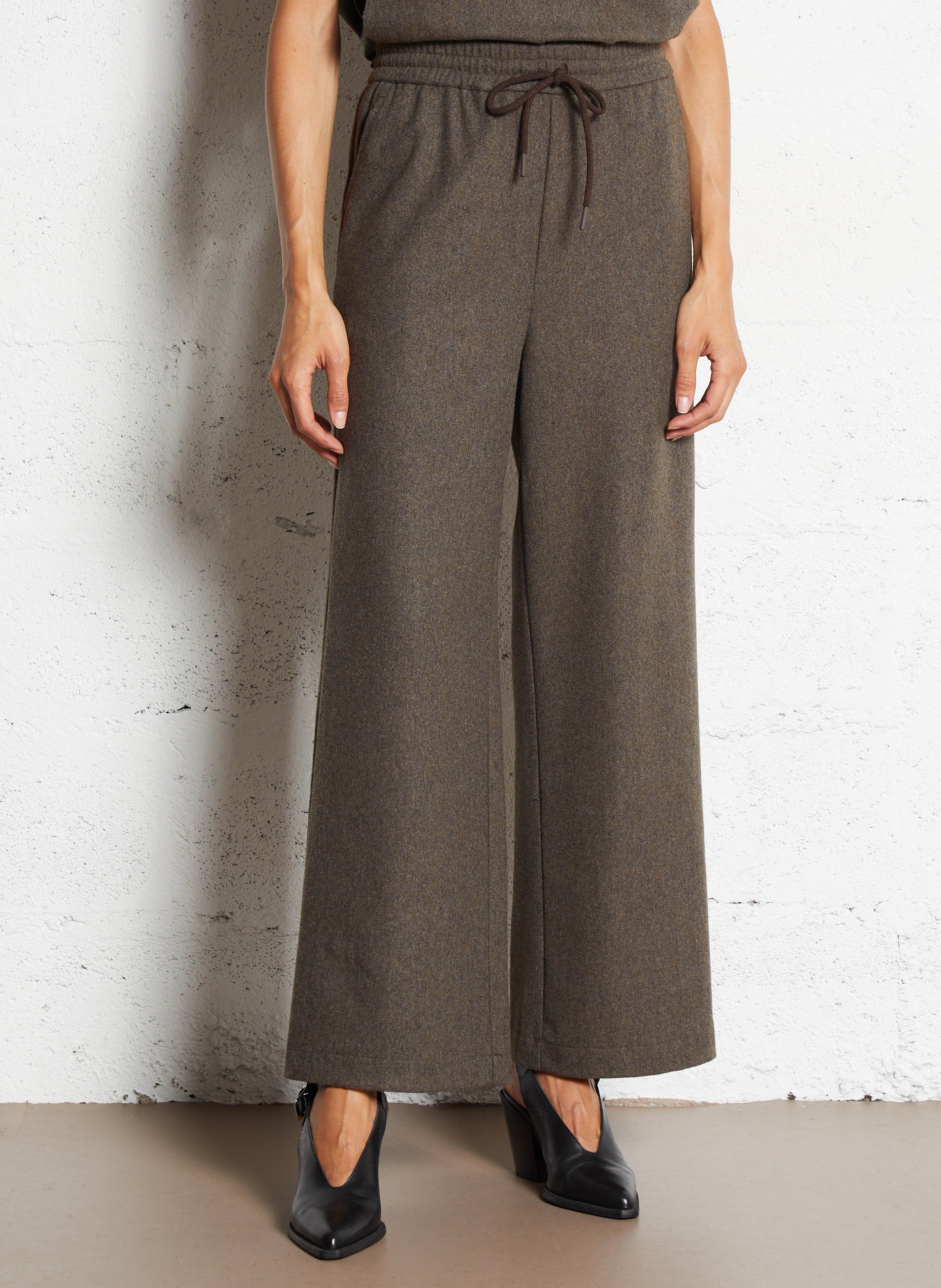 Pantalon large en maille SEE U SOON Kaki