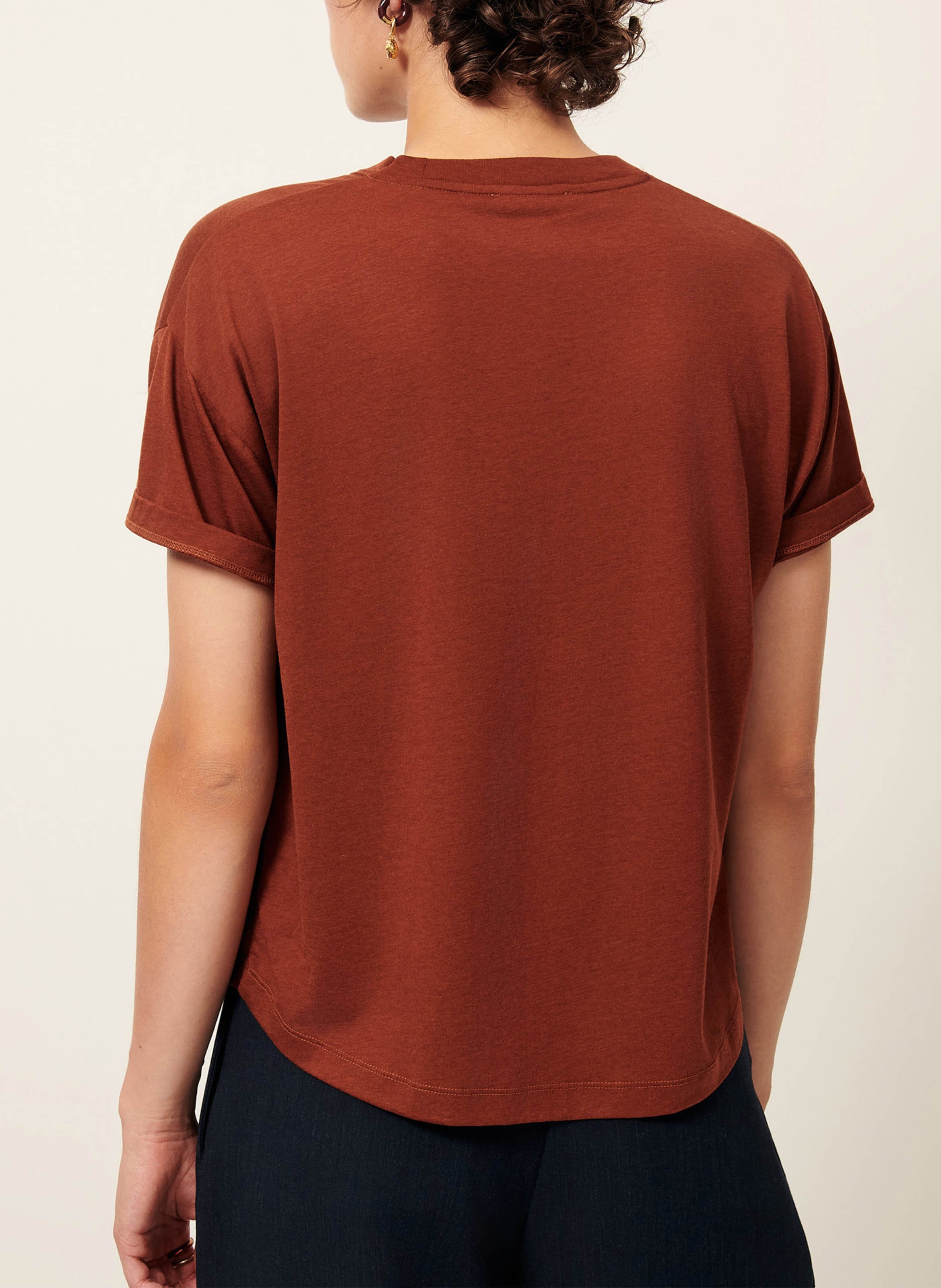 Round-neck oversized T-shirt SESSUN Brown