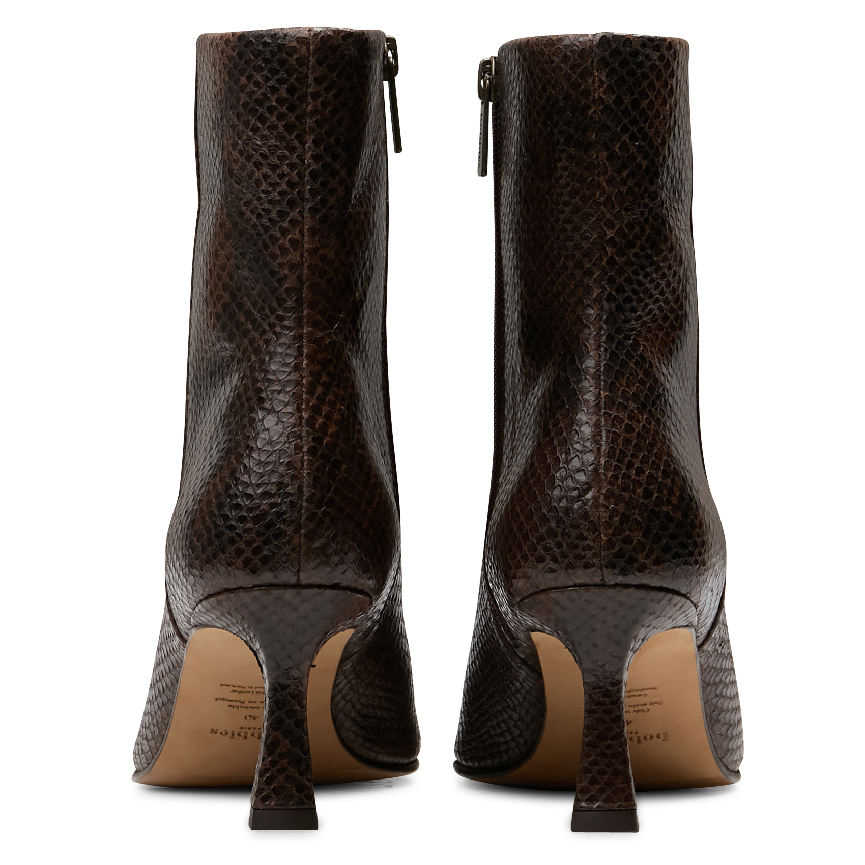 Bottines en cuir imprimé BOBBIES Marron