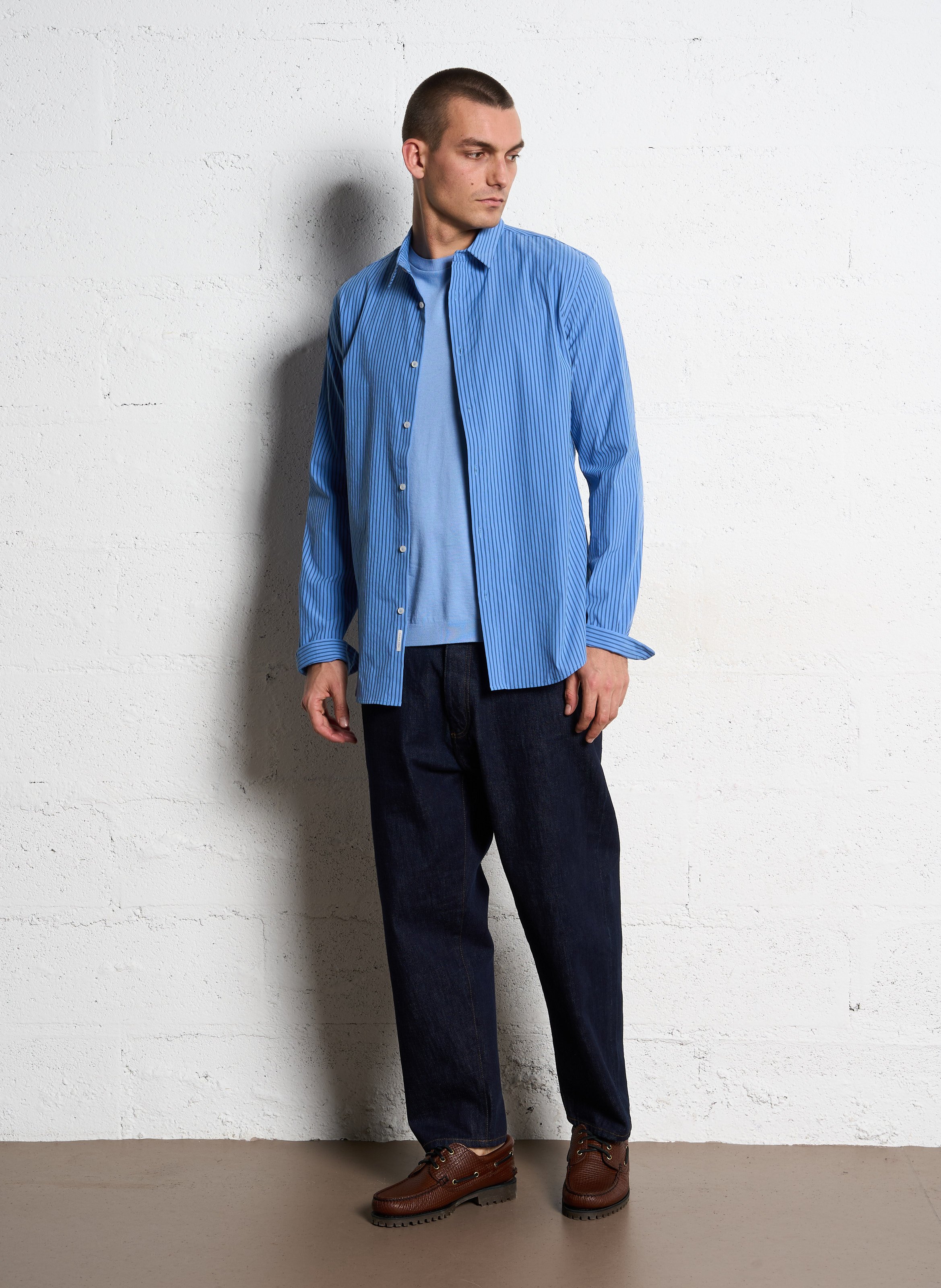 Jean large en denim brut IKKS Bleu