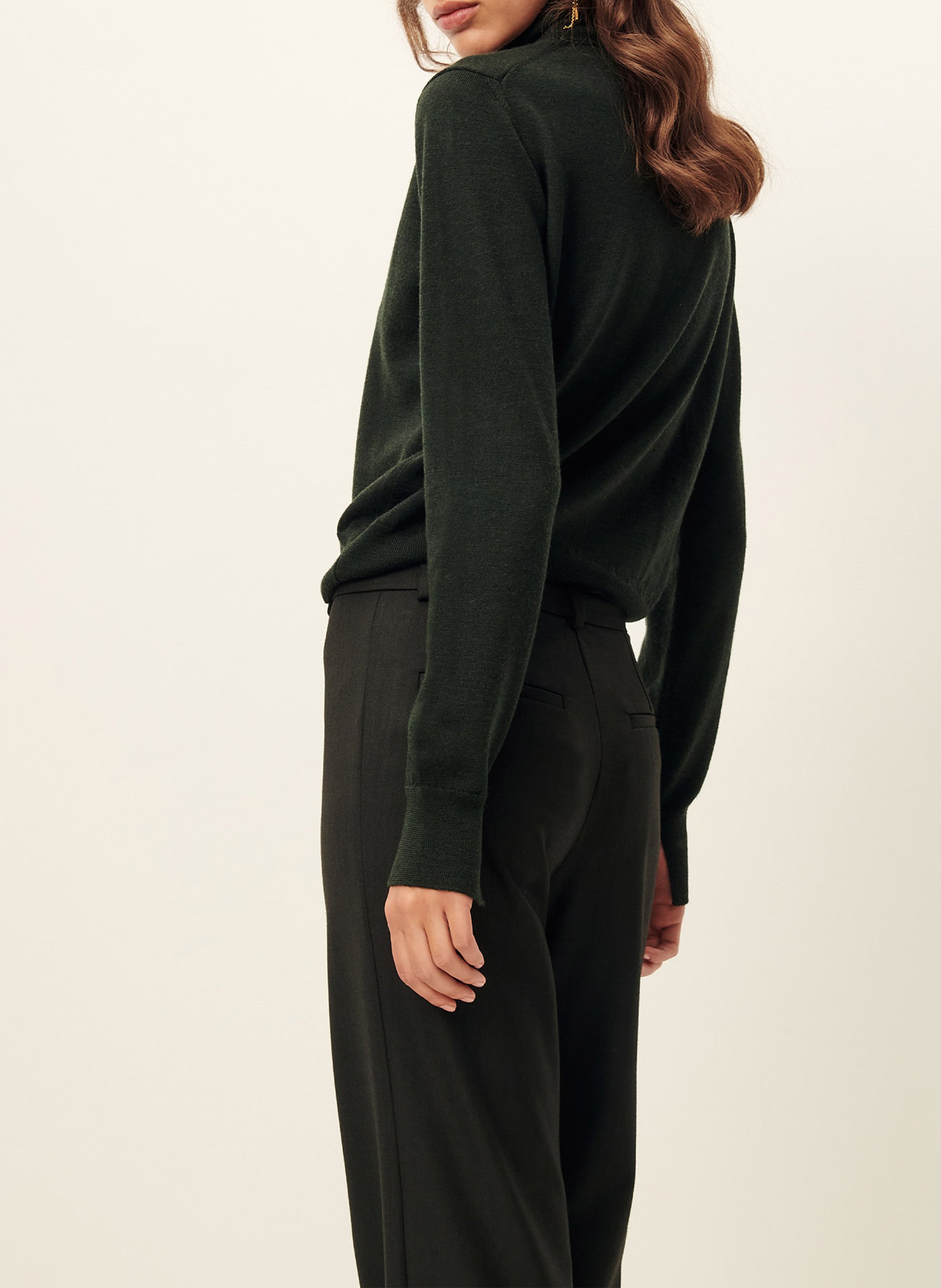 Pull droit col roulé en laine SESSUN Marron