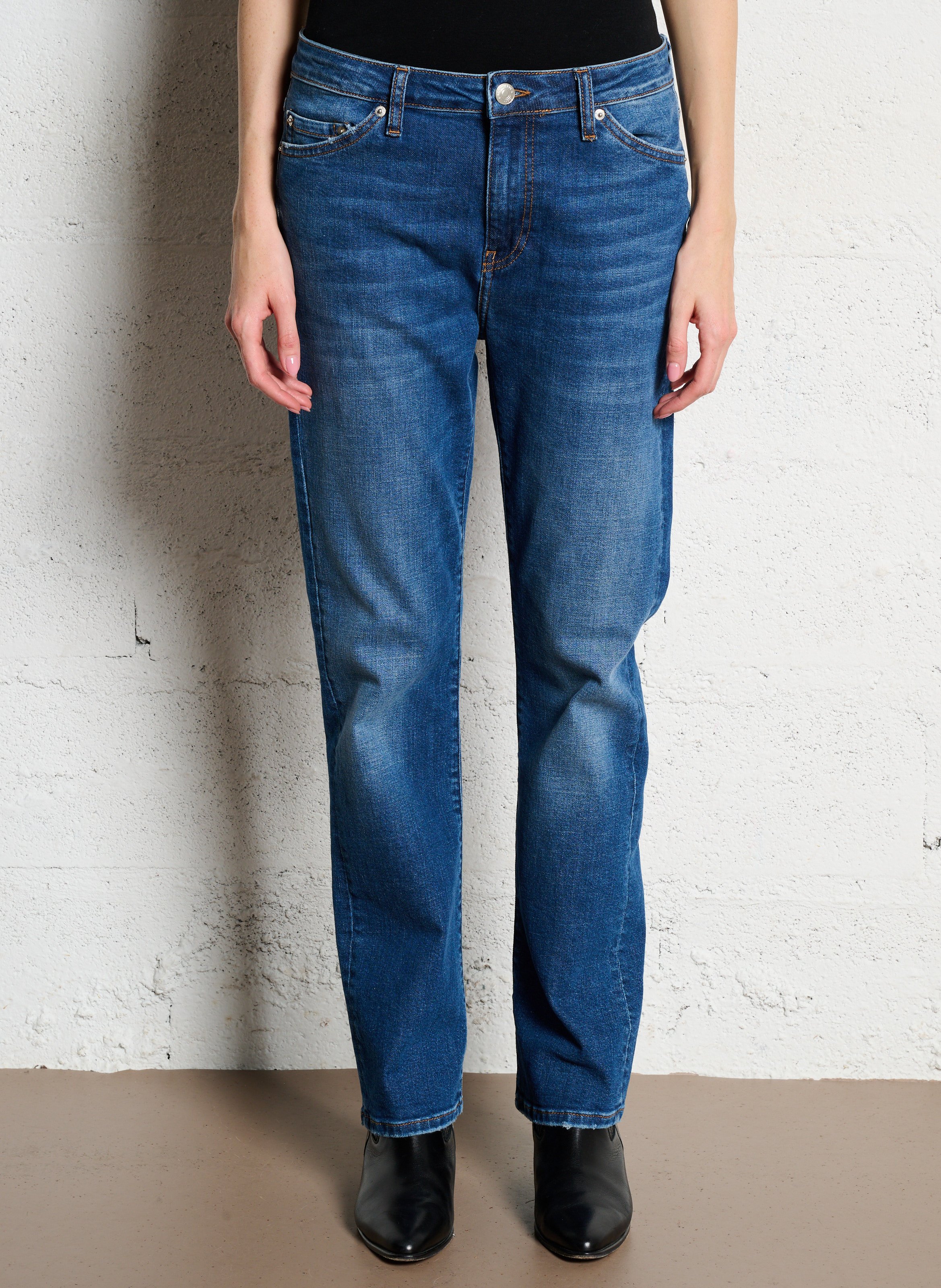 Gerade geschnittene Jeans aus Baumwoll-Mix ACQUAVERDE Blau
