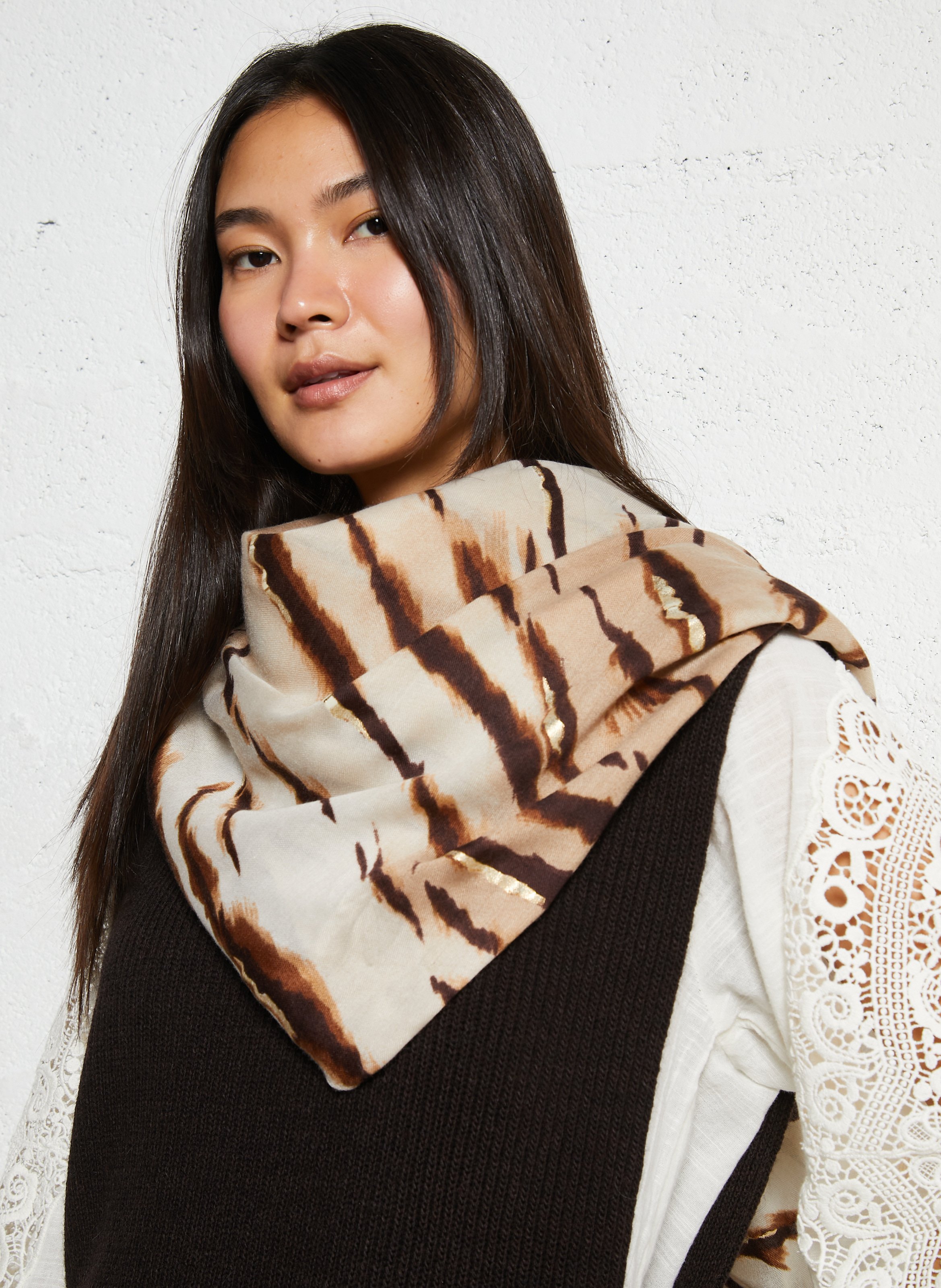Foulard - katoenblend AU PRINTEMPS PARIS Beige