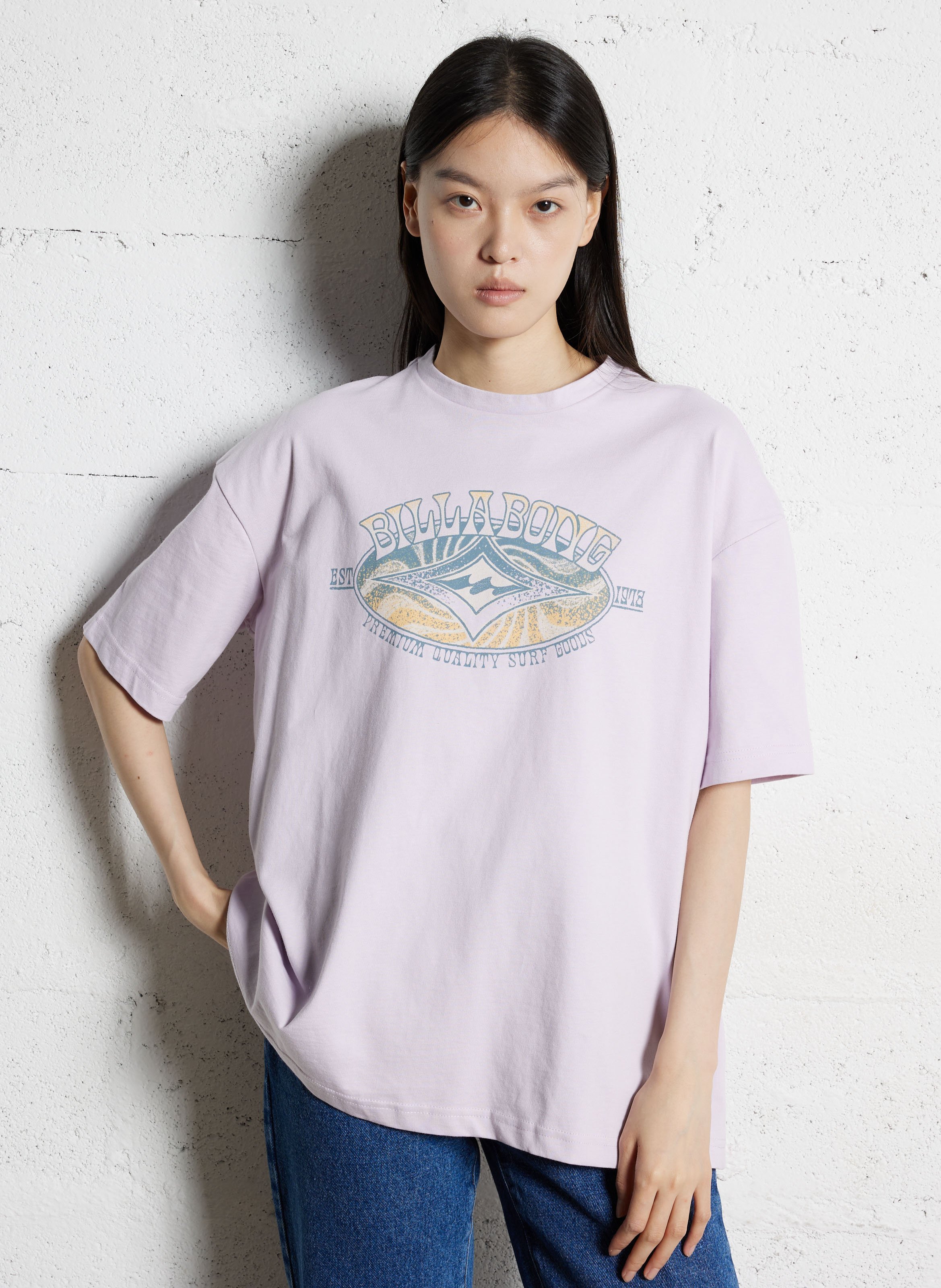 Tee-shirt col rond en coton BILLABONG Violet