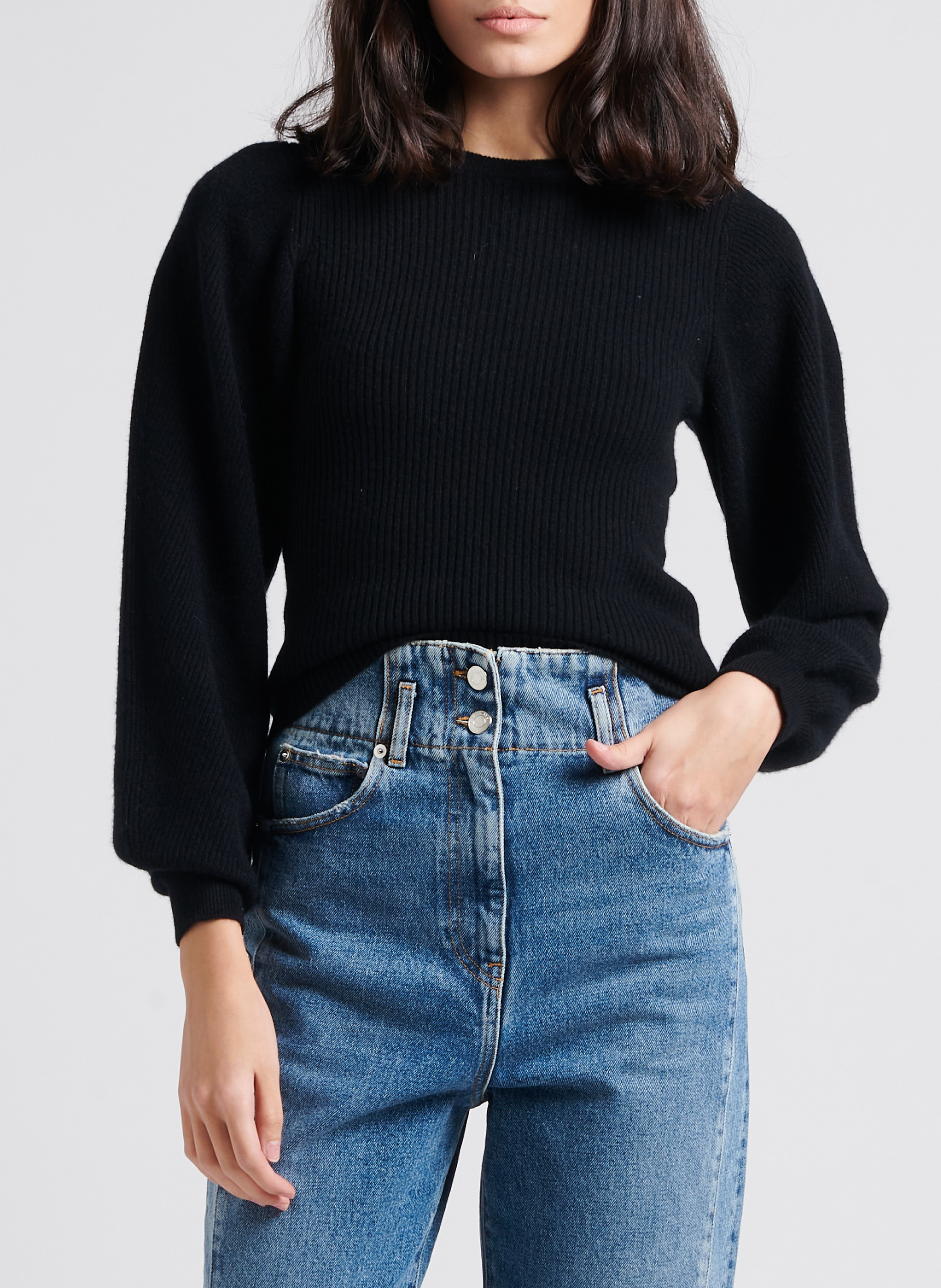 Fitted round-neck cashmere sweater IRO Black