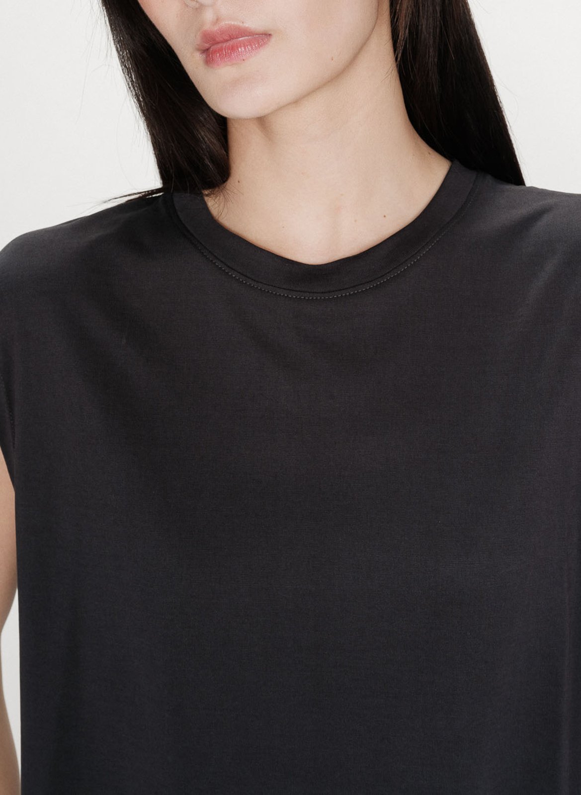 Top sans manches large uni GRACE ET MILA Noir