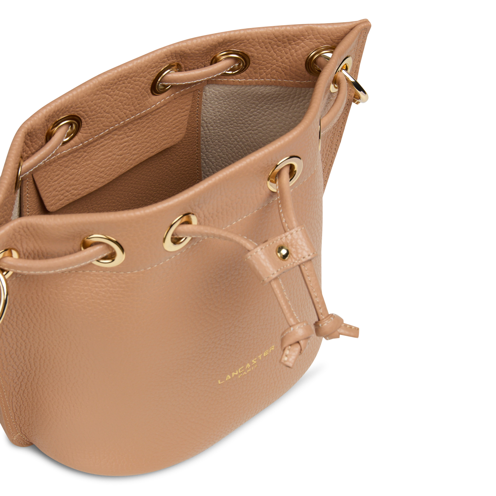 Lederen schoudertas met korrelige afwerking LANCASTER PARIS Beige