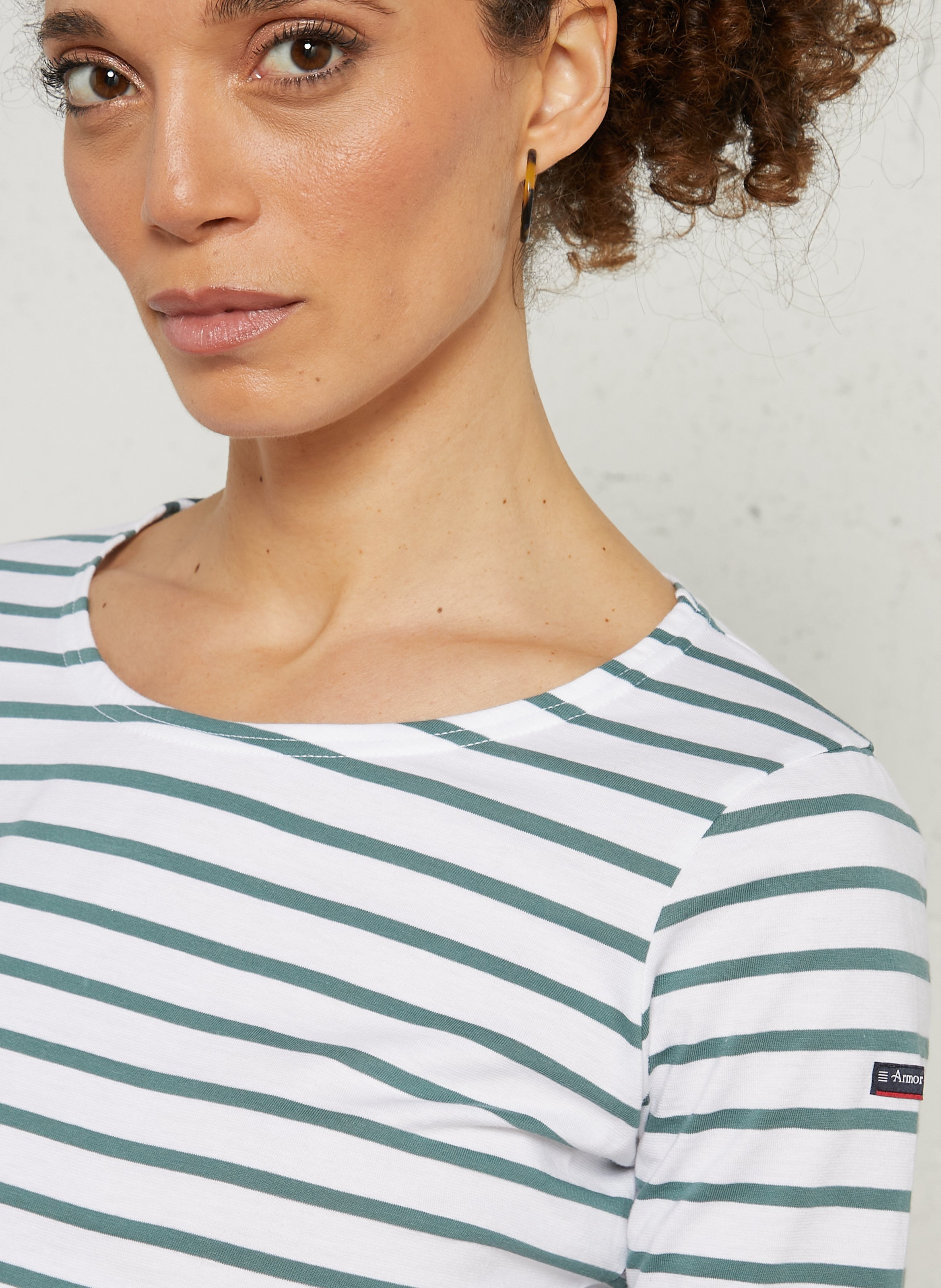 Tee-shirt droit col rond en coton ARMOR LUX Blanc