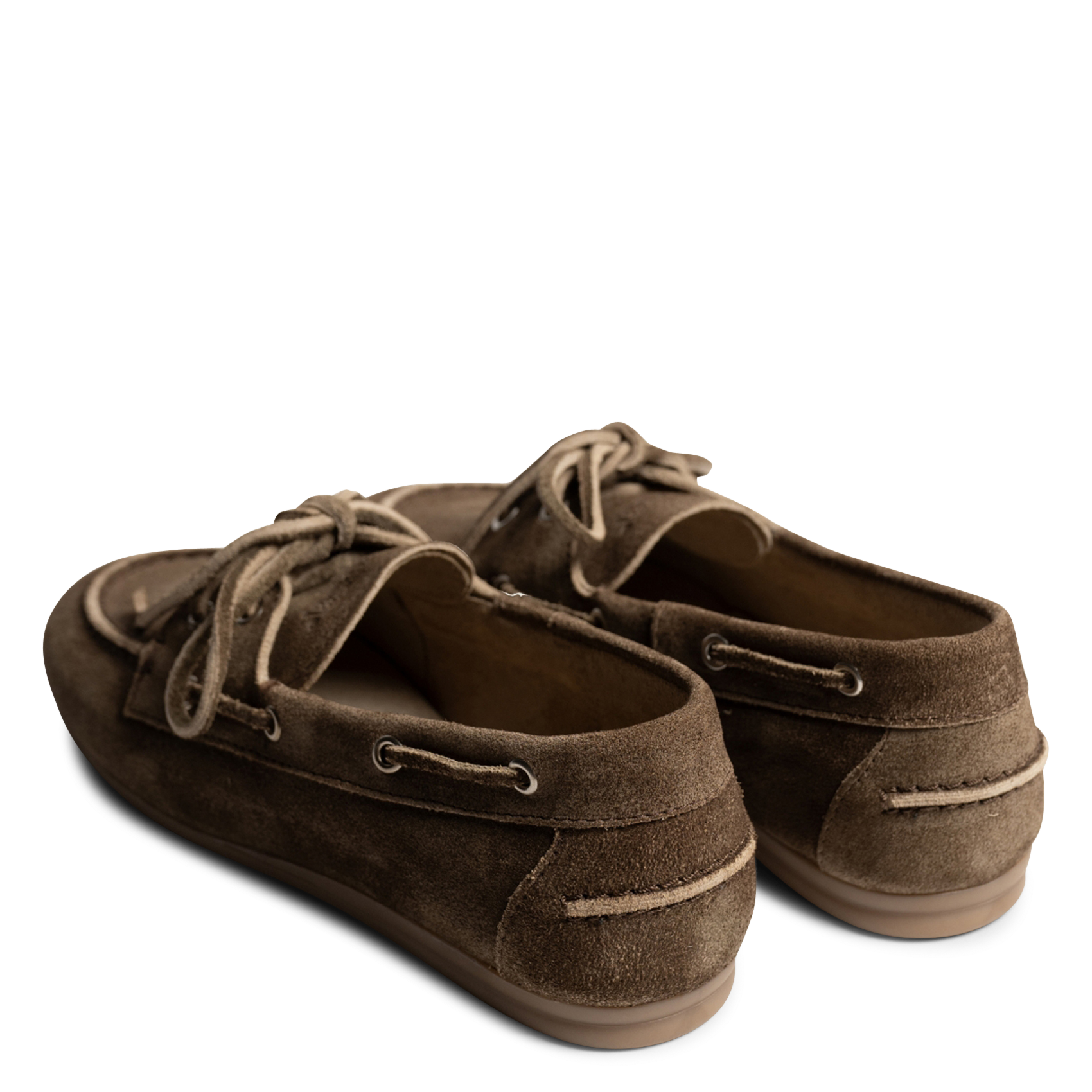 Leather boat shoes POSA Brown