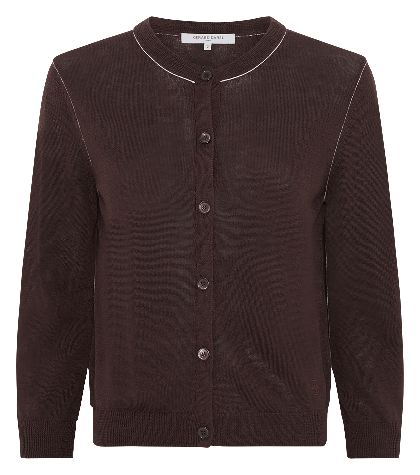 Ronde hals vest van gemengd linnen GERARD DAREL Bruin