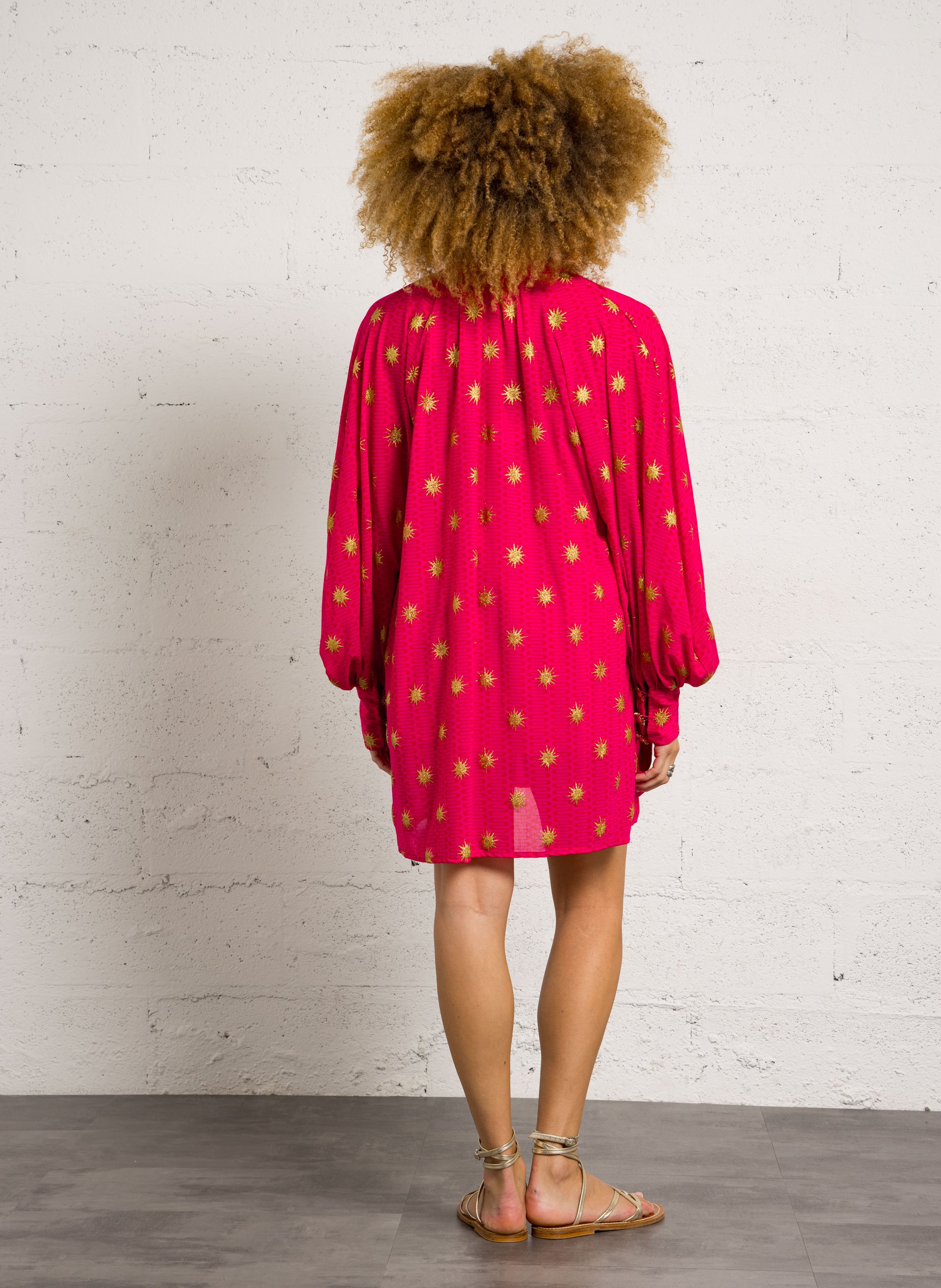 Robe courte col tunisien SUNDRESS Multicolor