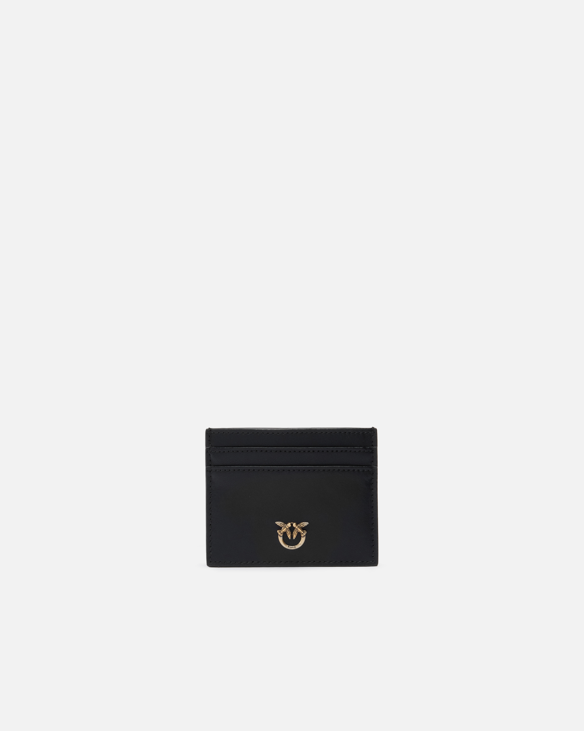 Porte-cartes en cuir avec logo love birds PINKO Noir