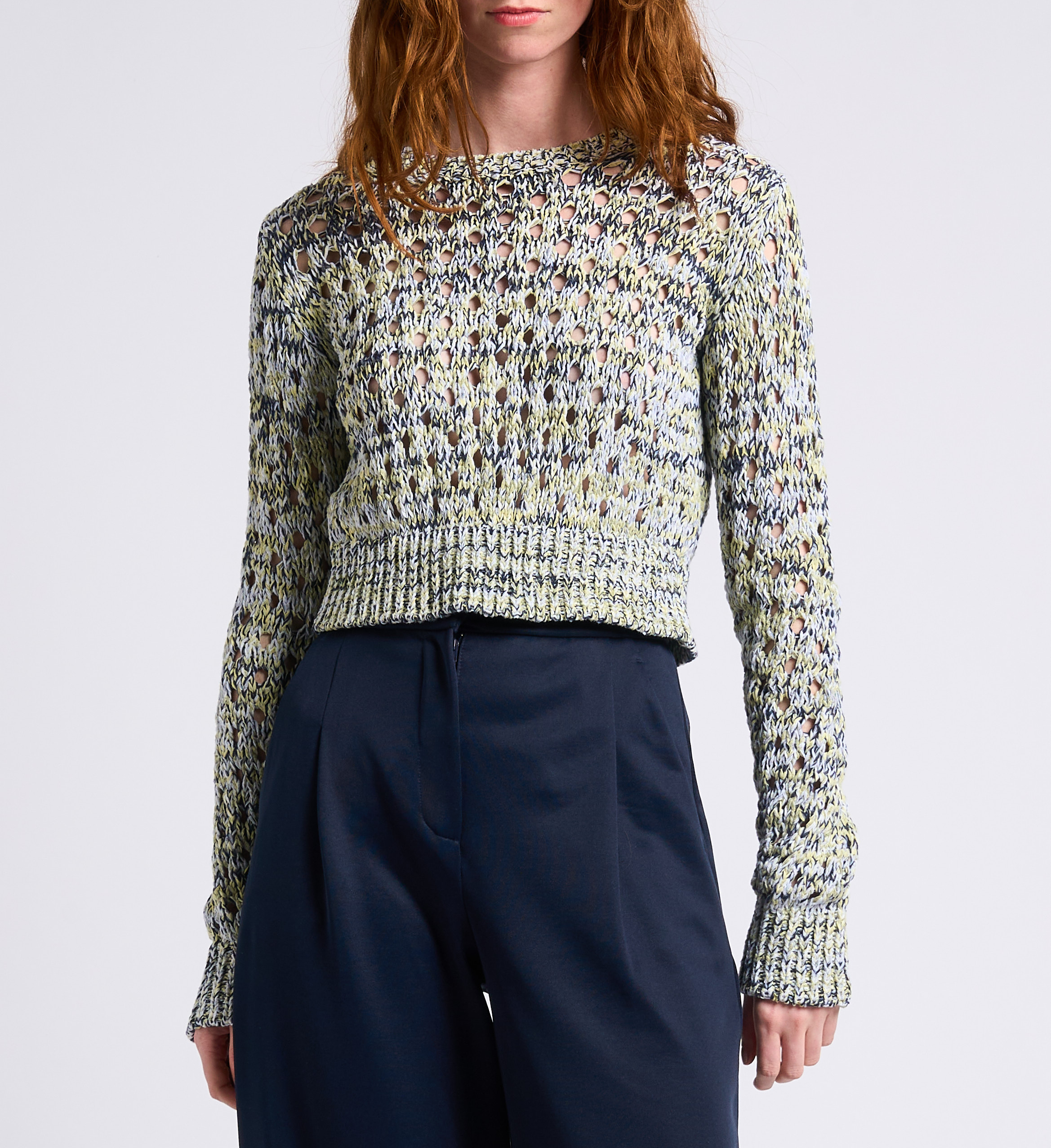 Grobstrickpullover mit Ajour-Muster MAX&Co. Blau