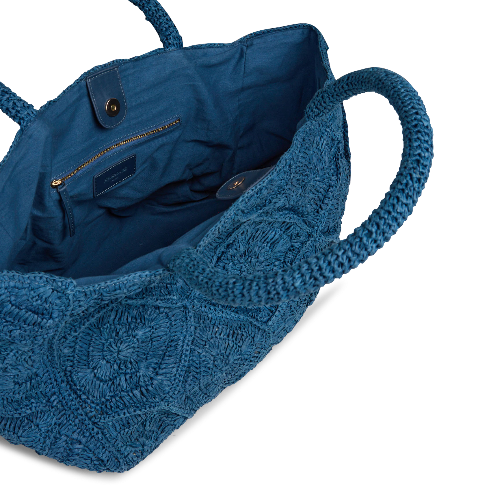 Bolso shopper de rafia MAISON 123 Azul