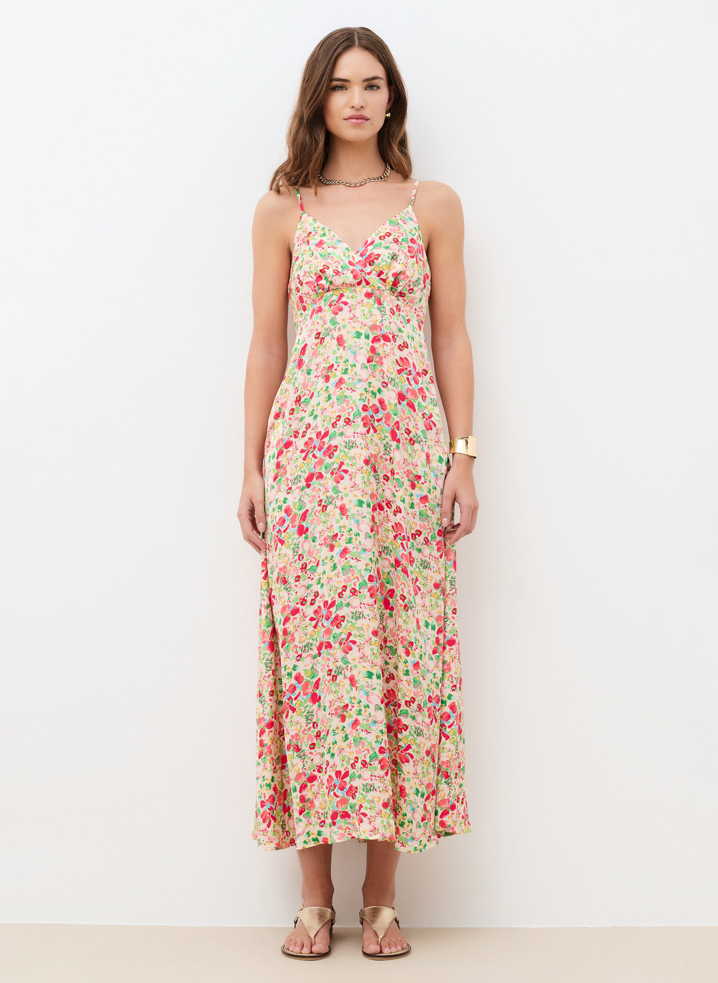 Roe longue droite imprimée CAROLL Beige