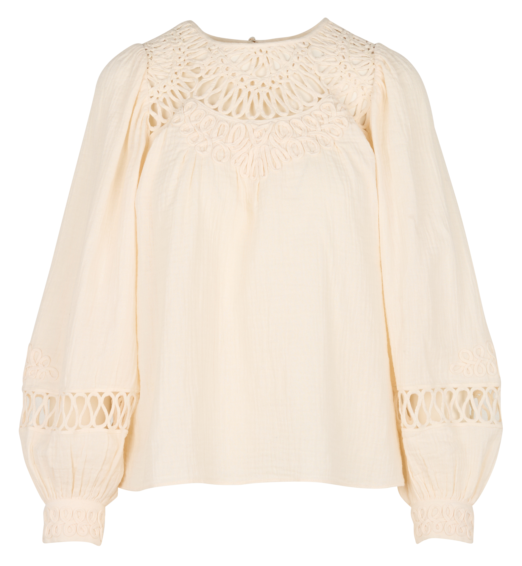 Oversize Rundhalsausschnitt Bluse aus Bio-Baumwolle LOUISE MISHA Beige